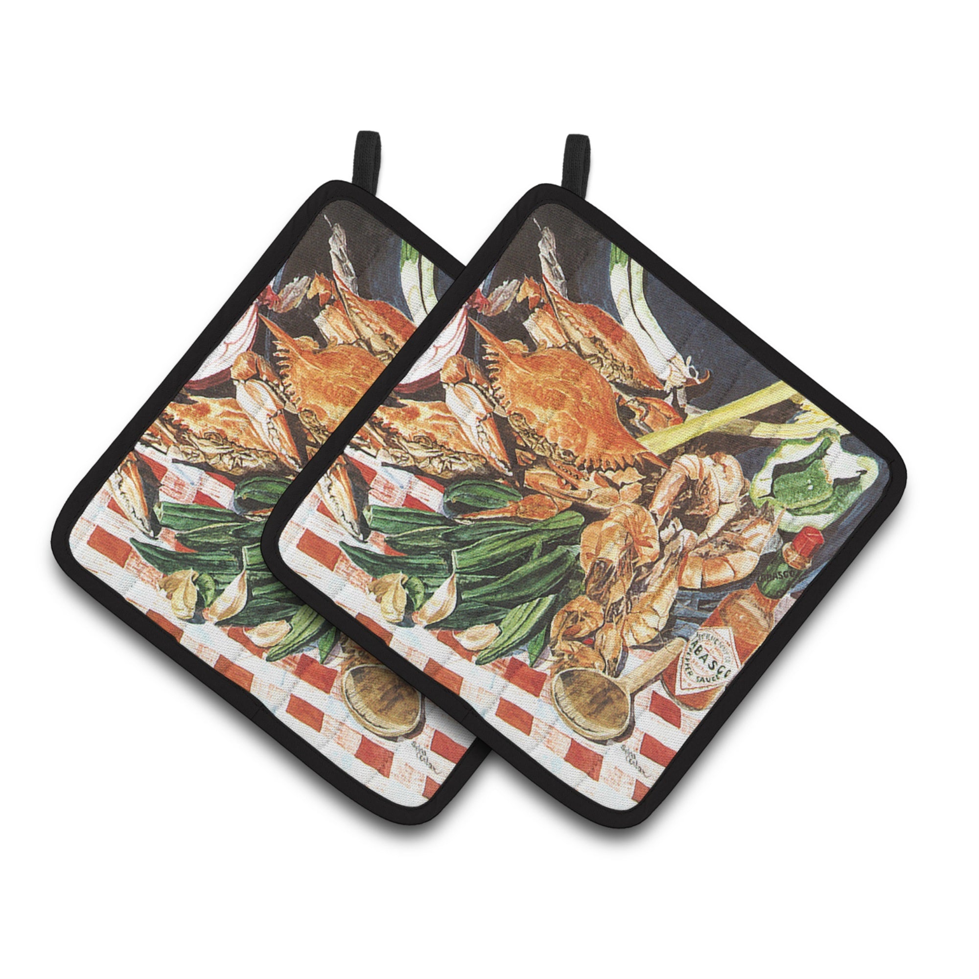 'Caroline'S Treasures Crab Boil Pair Of Pot Holders 8537Pthd, 7.5Hx7.5W, Multicolor''