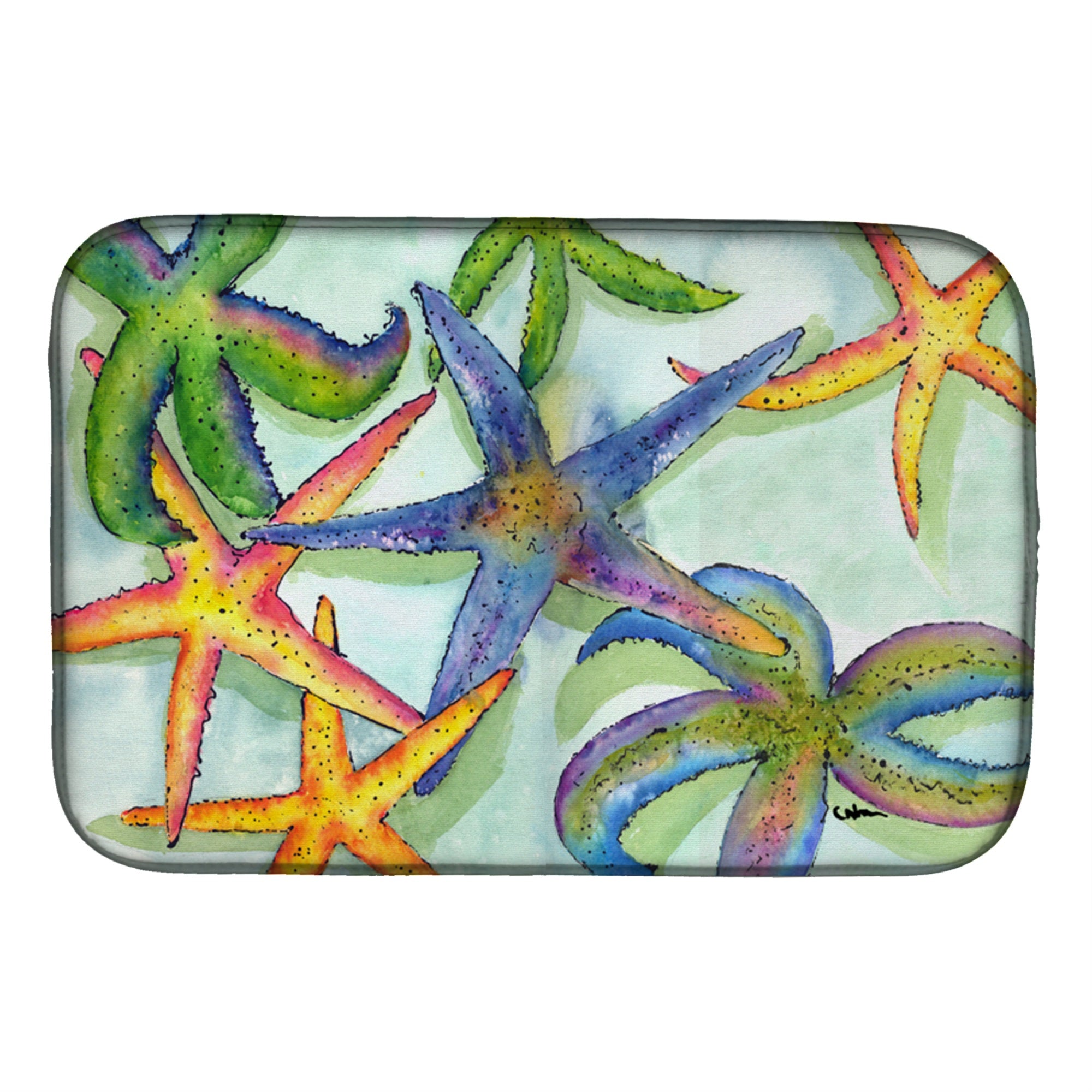 'Caroline'S Treasures Starfish Dish Drying Mat, 14'''' X 21'''', Multicolor''