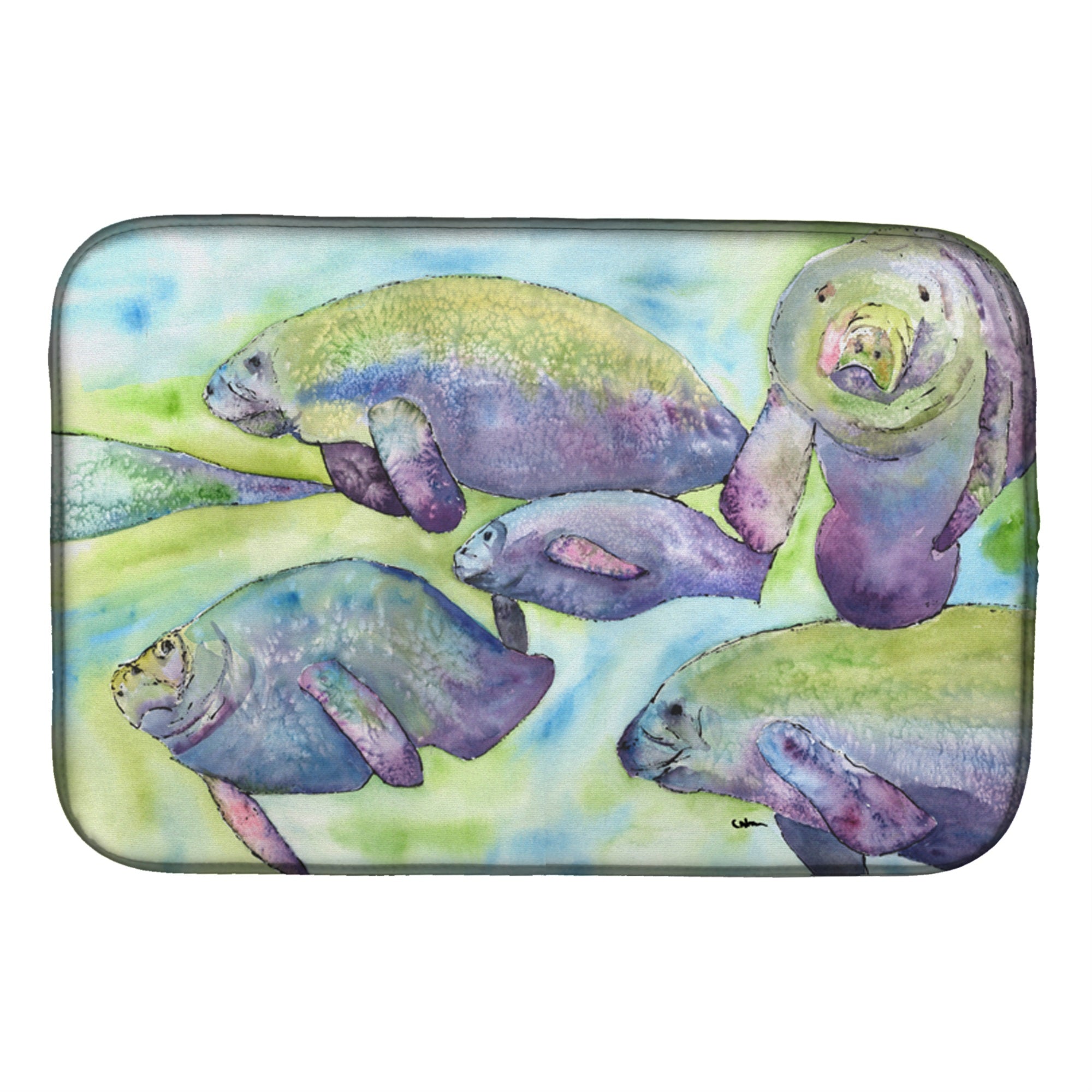 'Caroline'S Treasures Manatee Dish Drying Mat, 14 X 21, Multicolor''