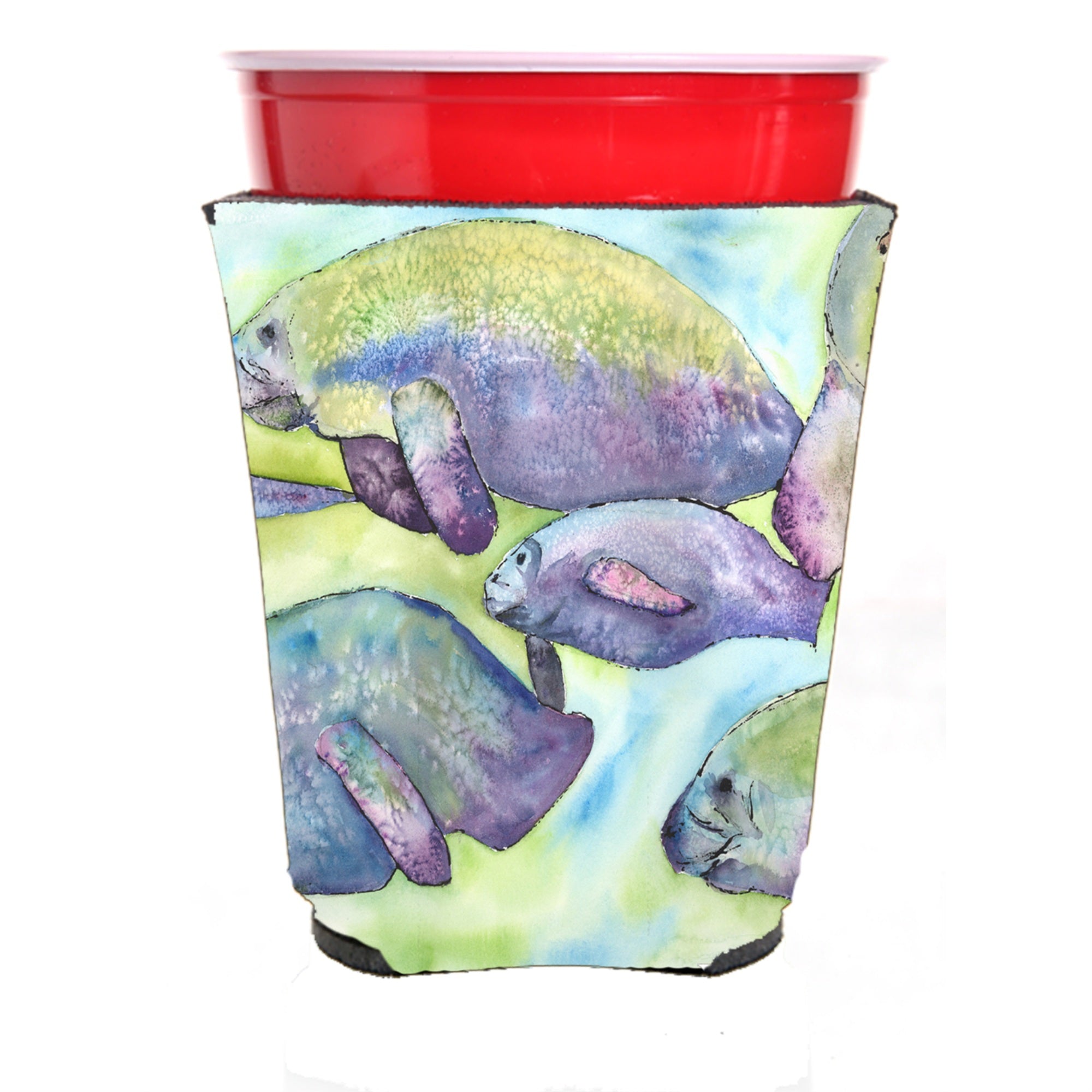 Manatee  Red Solo Cup Beverage Insulator Hugger
