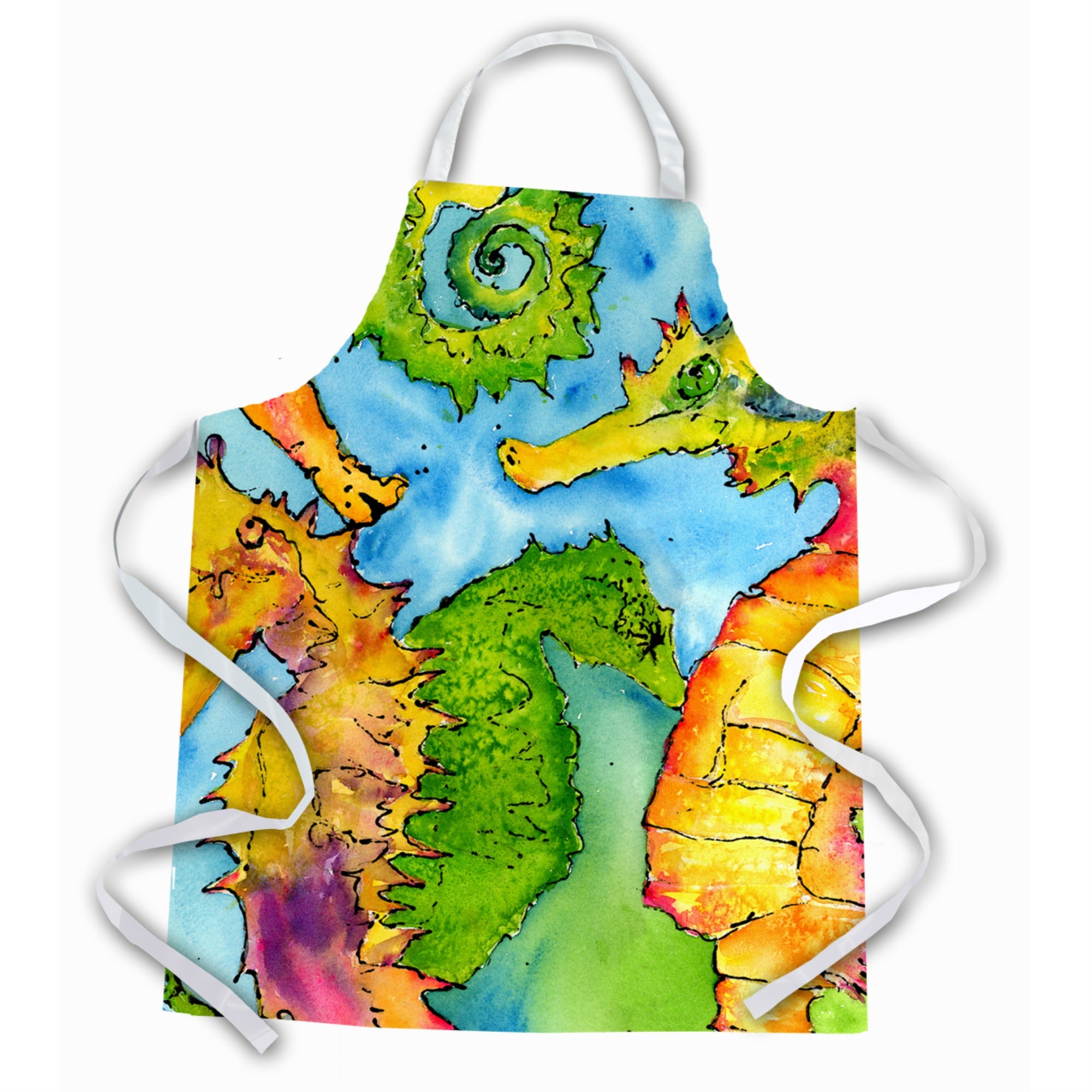 'Caroline'S Treasures 8546Apron Seahorse Apron, Large, Multicolor''