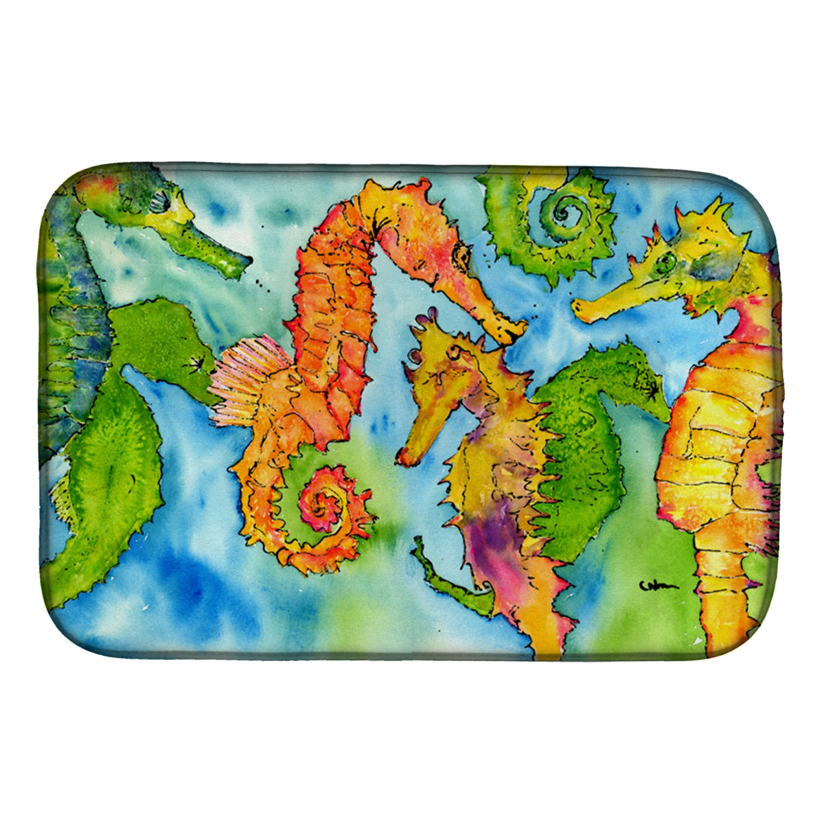 'Caroline'S Treasures 8546Ddm Dish Drying Mat, 14'''' X 21'''', Multicolor''