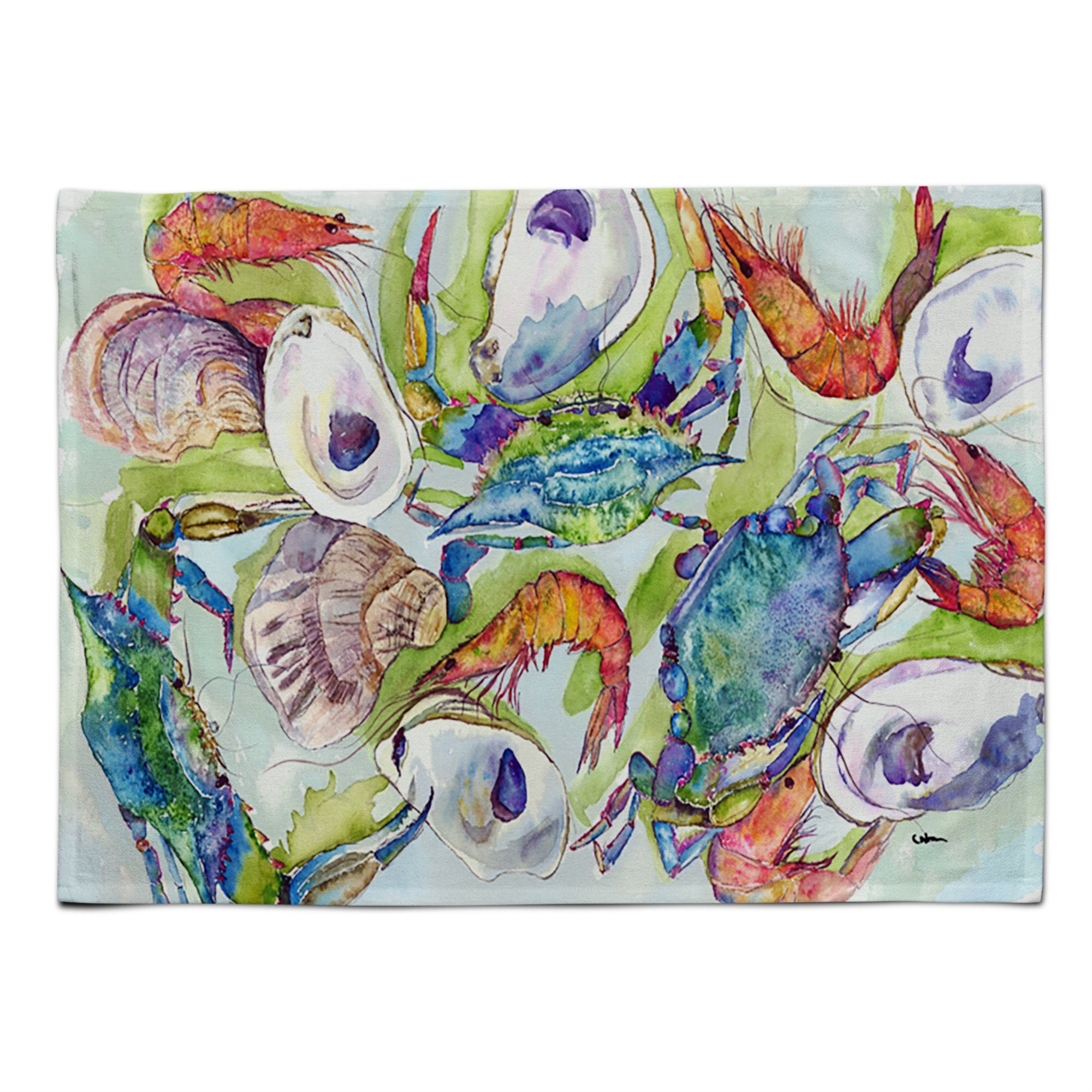 'Caroline'S Treasures 8547Plmt Crab Fabric Placemat, Multicolor''