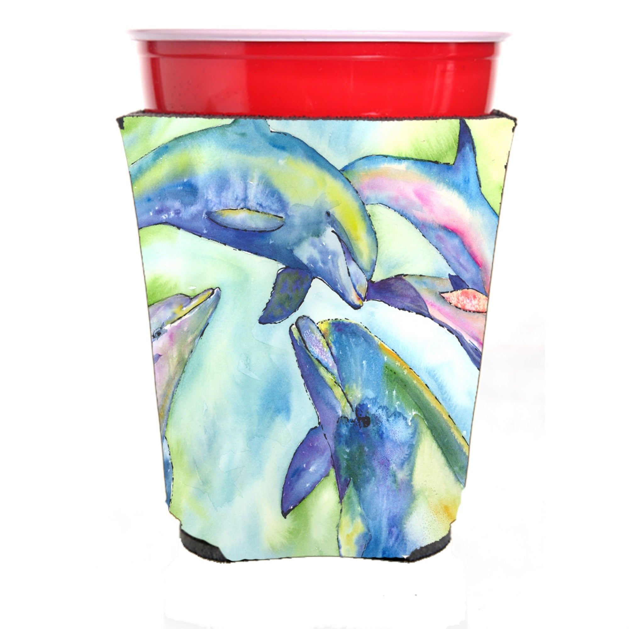 Dolphin  Red Solo Cup Beverage Insulator Hugger