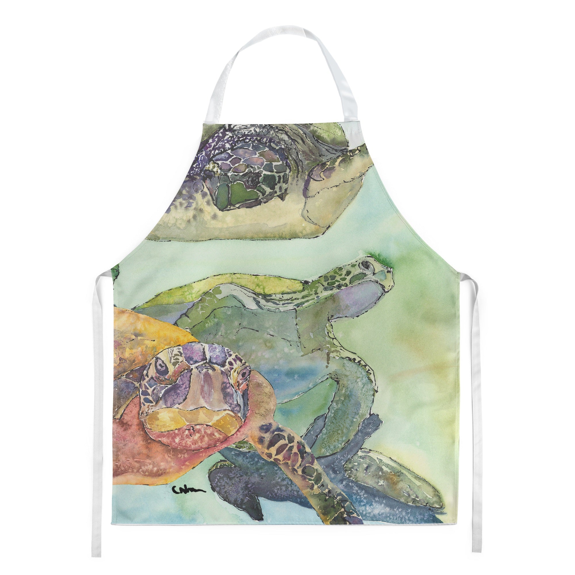 'Caroline'S Treasures 8549Apron Turtle Apron, Large, Multicolor''