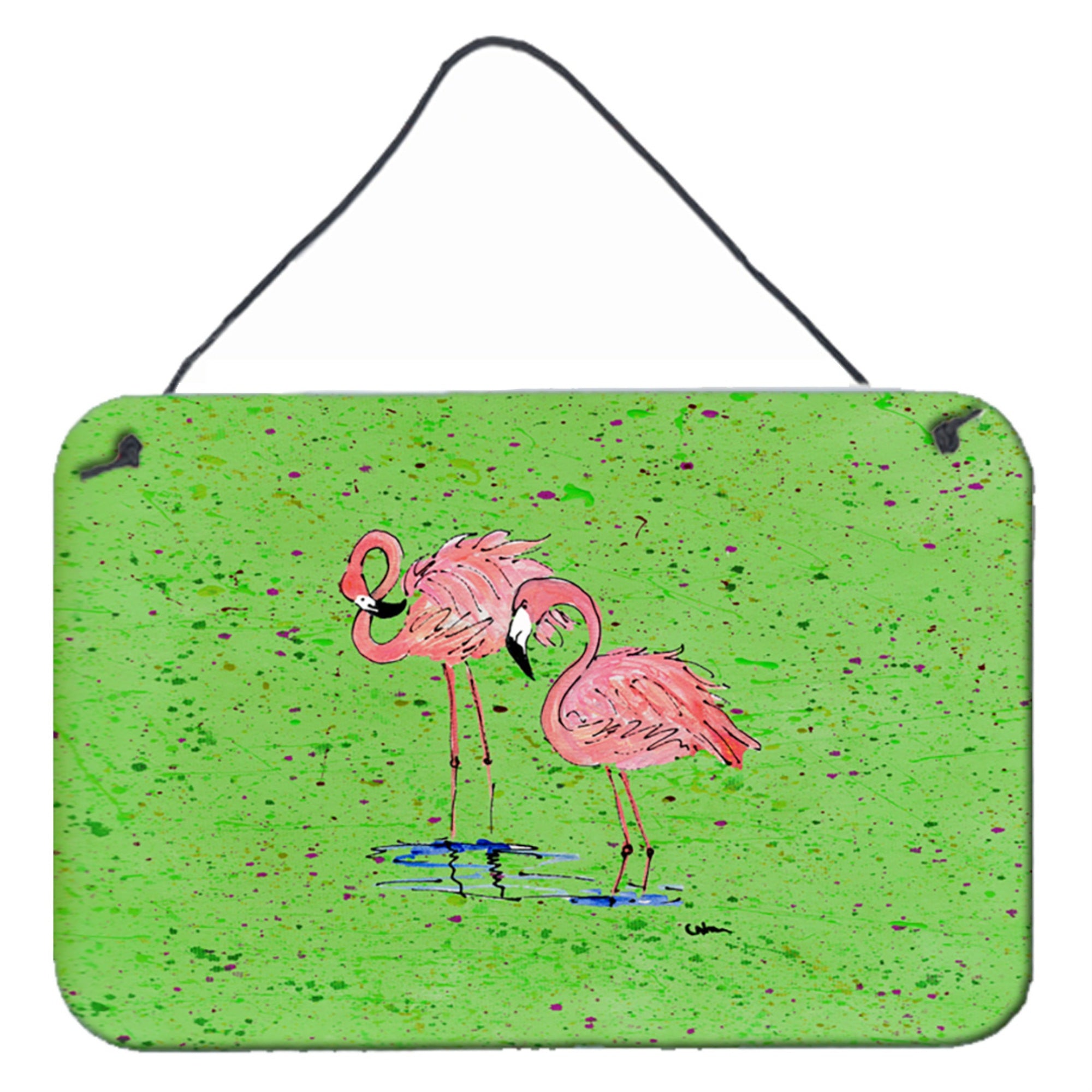 'Caroline'S Treasures 8567Ds812 Flamingo Aluminum Metal Wall Or Door Hanging Prints, 8 X 12''''''