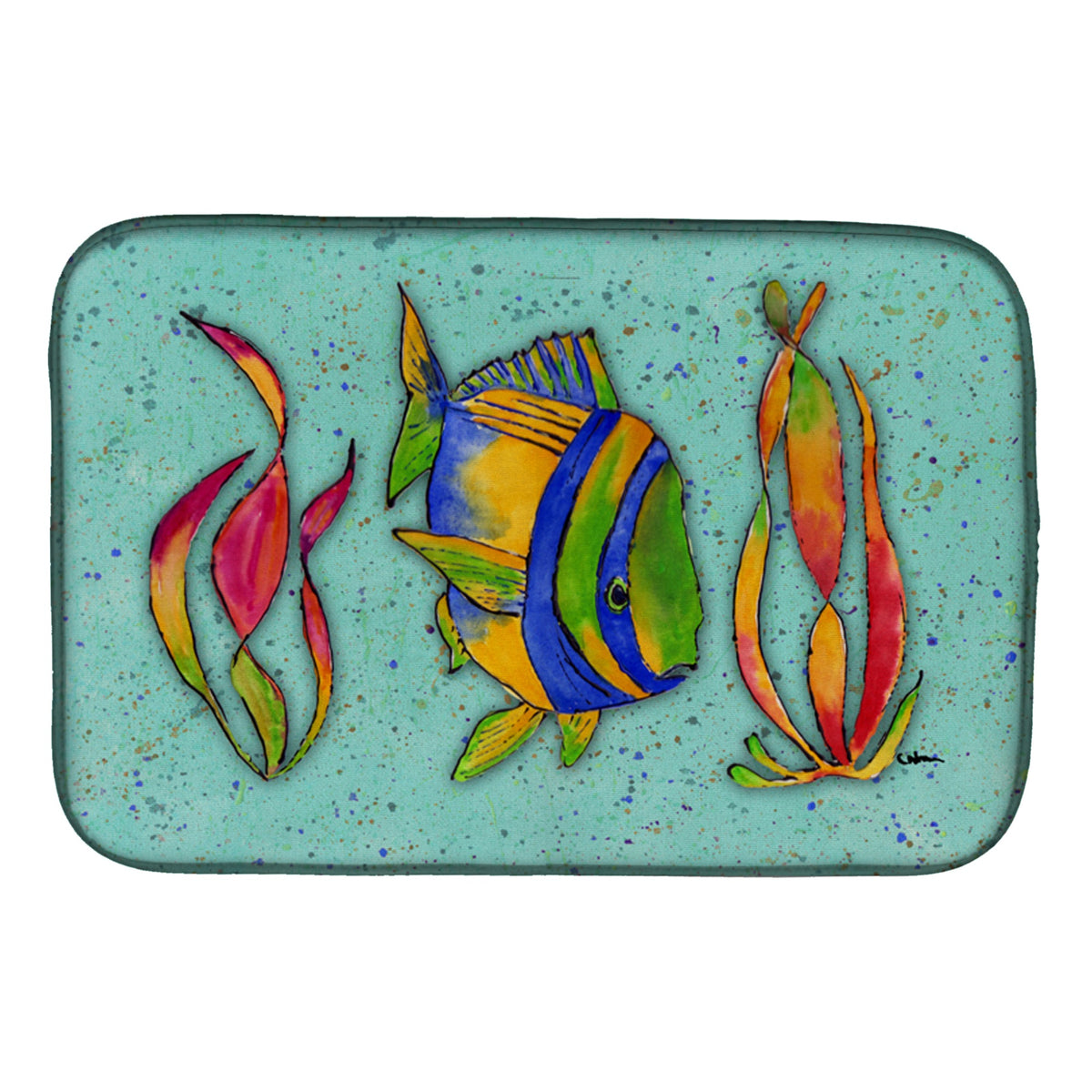 'Caroline'S Treasures 8569Ddm Dish Drying Mat, 14'''' X 21'''', Multicolor''