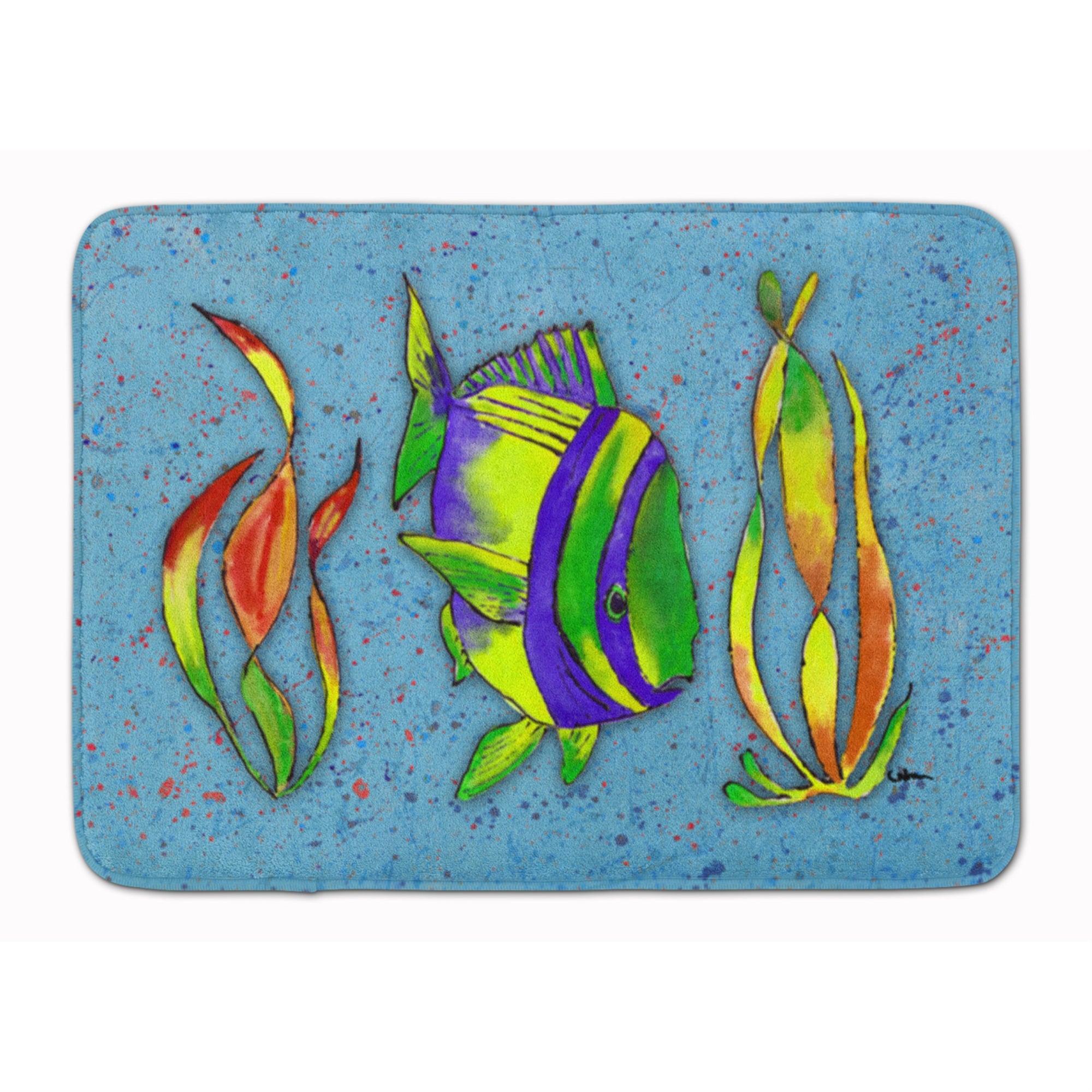 'Caroline'S Treasures Tropical Fish On Blue Floor Mat, 19'''' X 27'''', Multicolor''