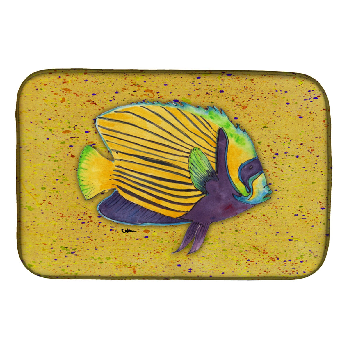 'Caroline'S Treasures Tropical Fish On Mustard Dish Drying Mat, 14'''' X 21'''', Multicolor''