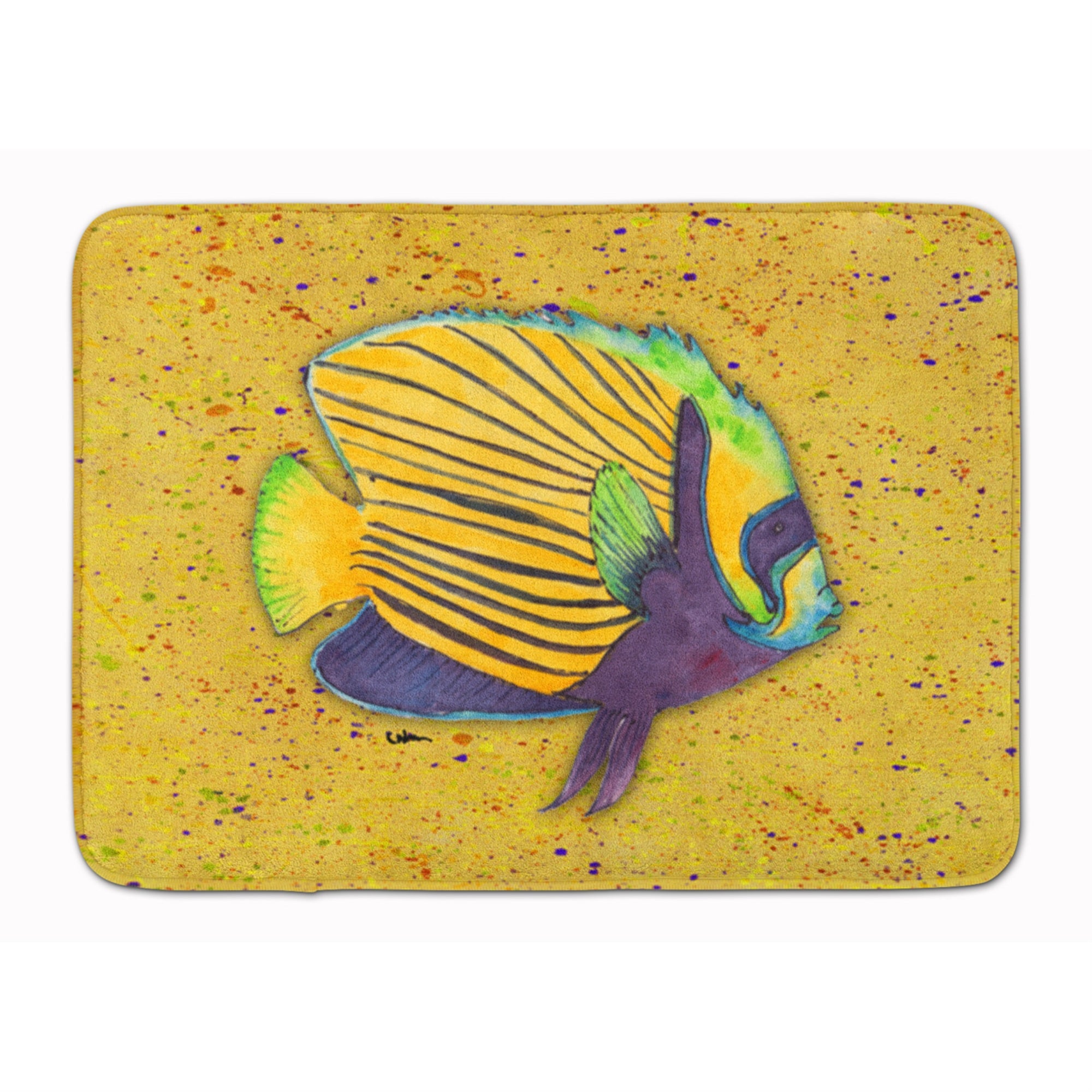 'Caroline'S Treasures Tropical Fish On Mustard Floor Mat, 19'''' X 27'''', Multicolor''
