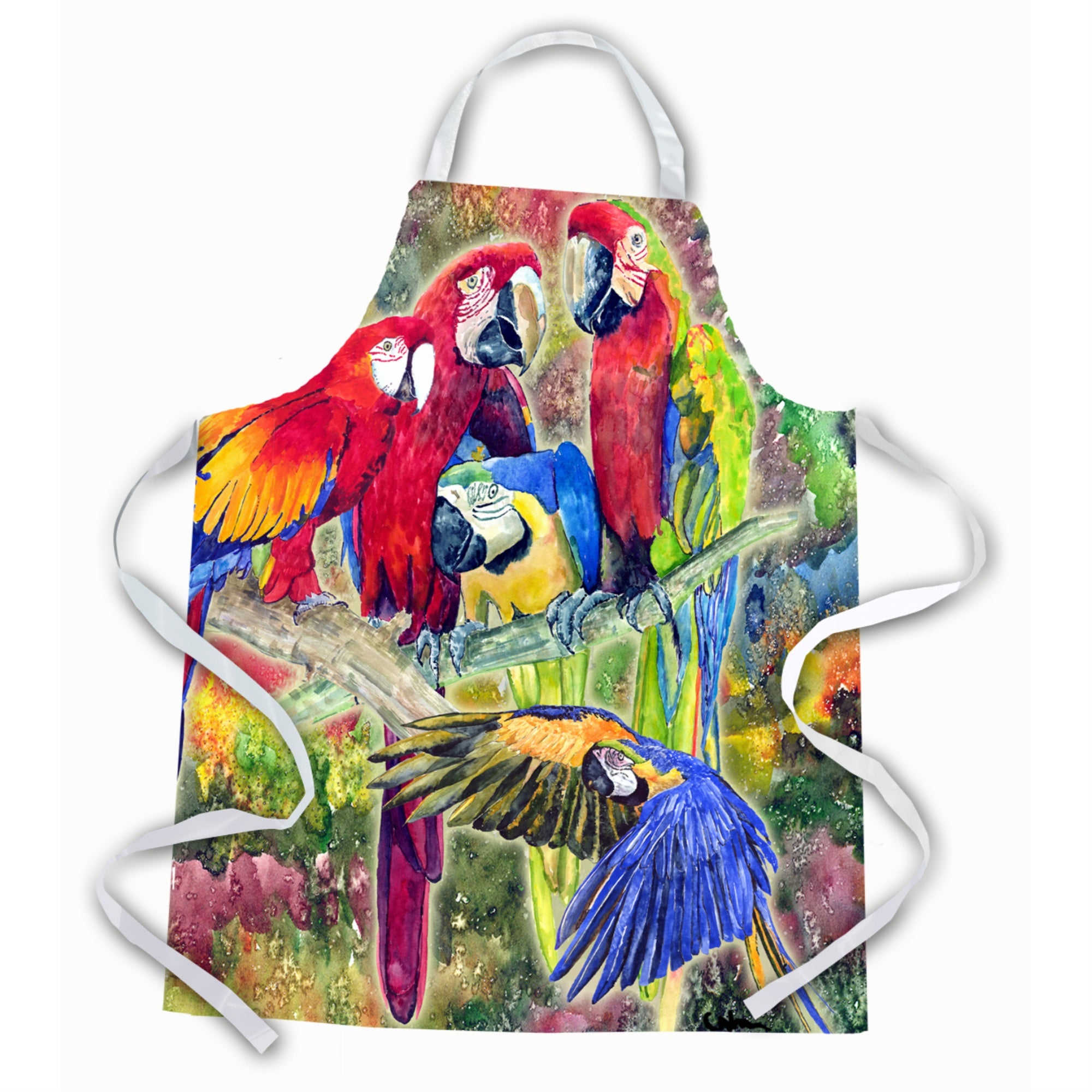 'Caroline'S Treasures 8600Apron Parrot Head Apron, Large, Multicolor''