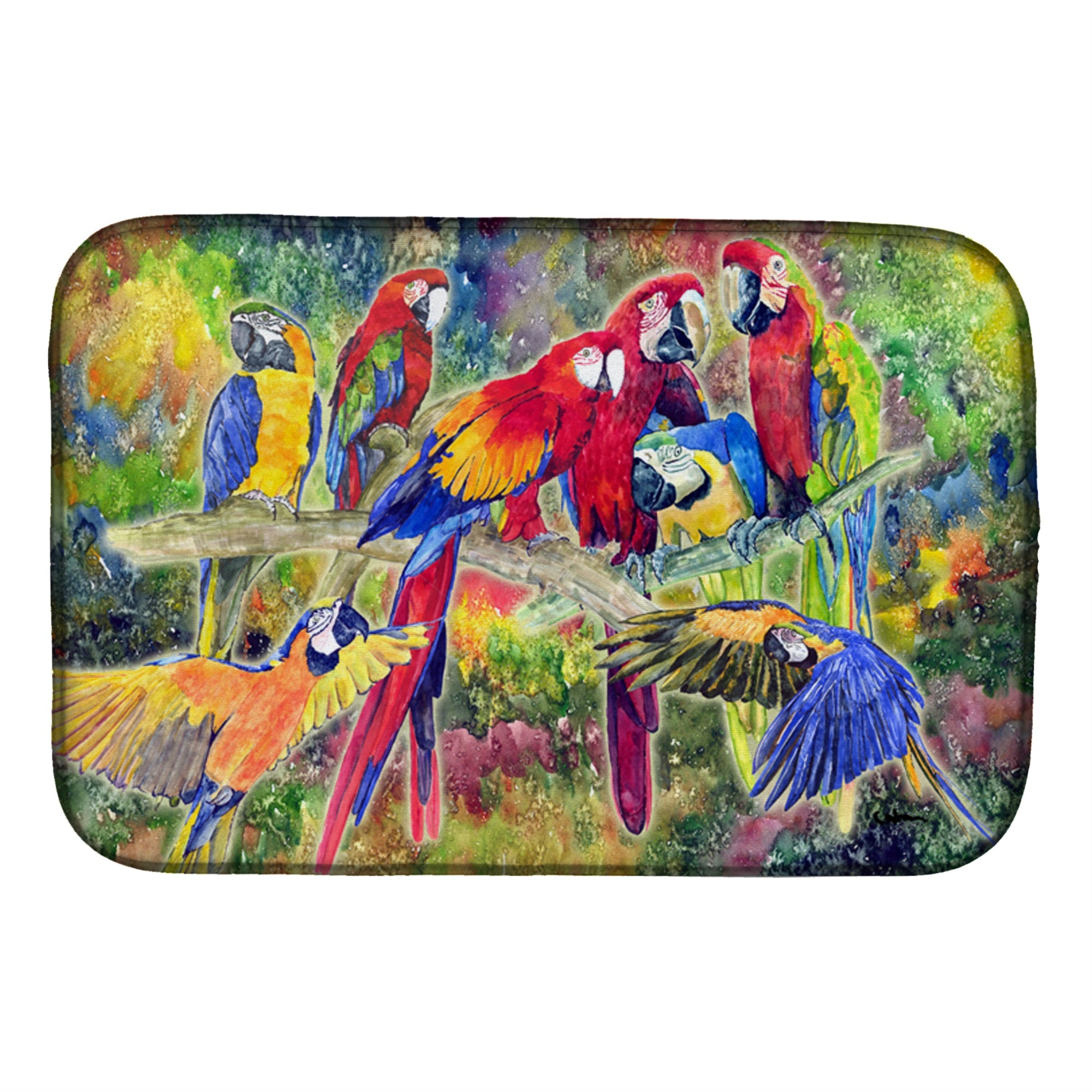 'Caroline'S Treasures Parrot Dish Drying Mat, 14'''' X 21'''', Multicolor''