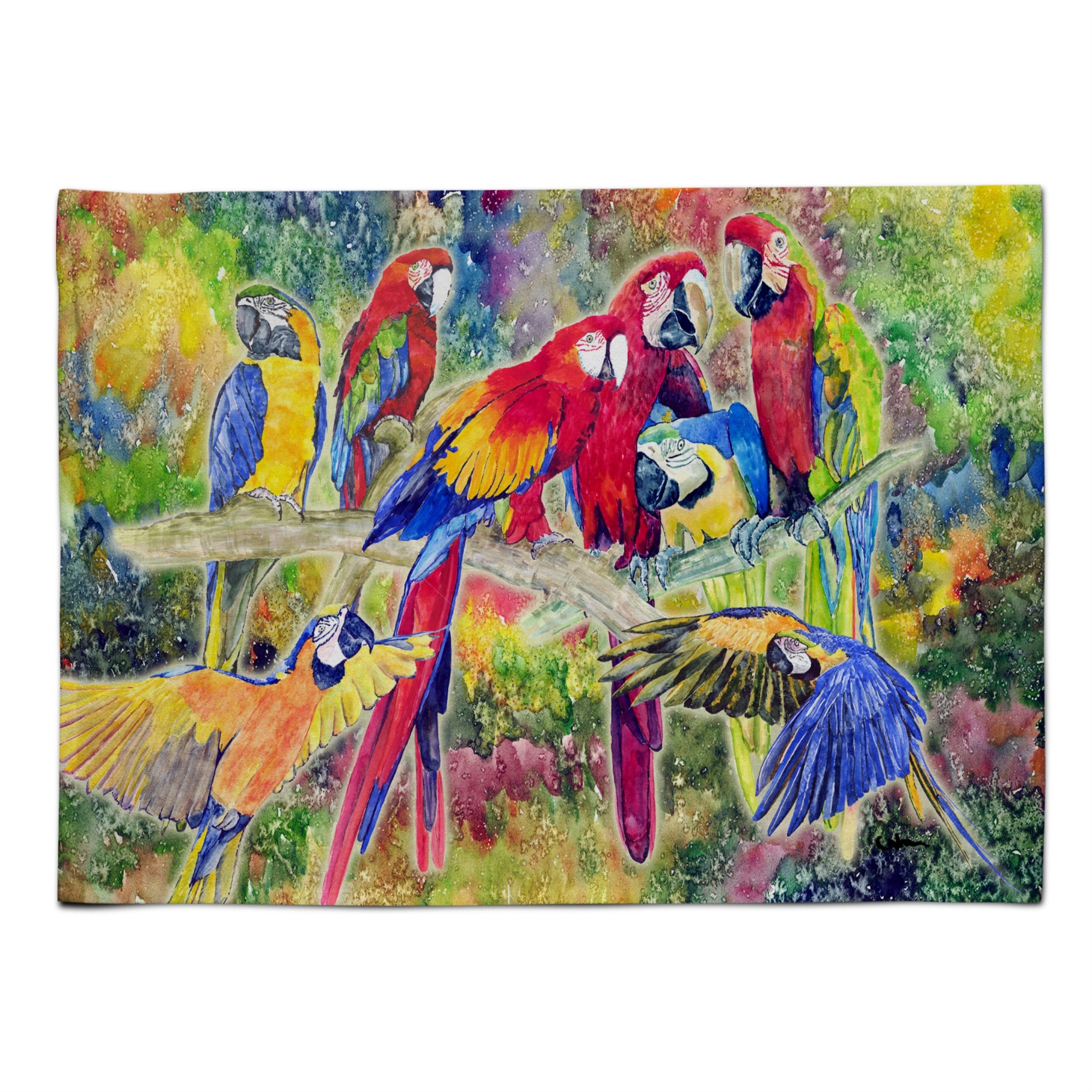 'Caroline'S Treasures 8600Plmt Parrot Fabric Placemat, Multicolor''