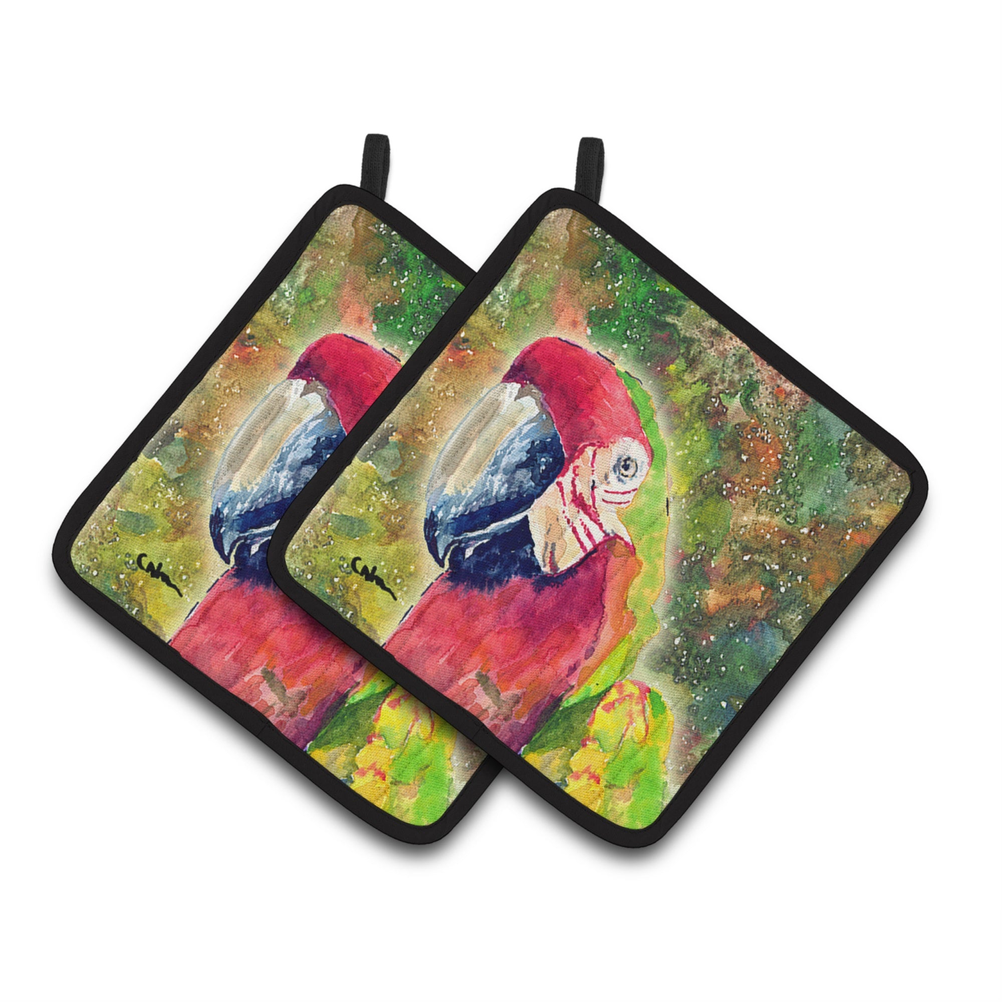 'Caroline'S Treasures Parrot Head Pair Of Pot Holders 8601Pthd, 7.5Hx7.5W, Multicolor''