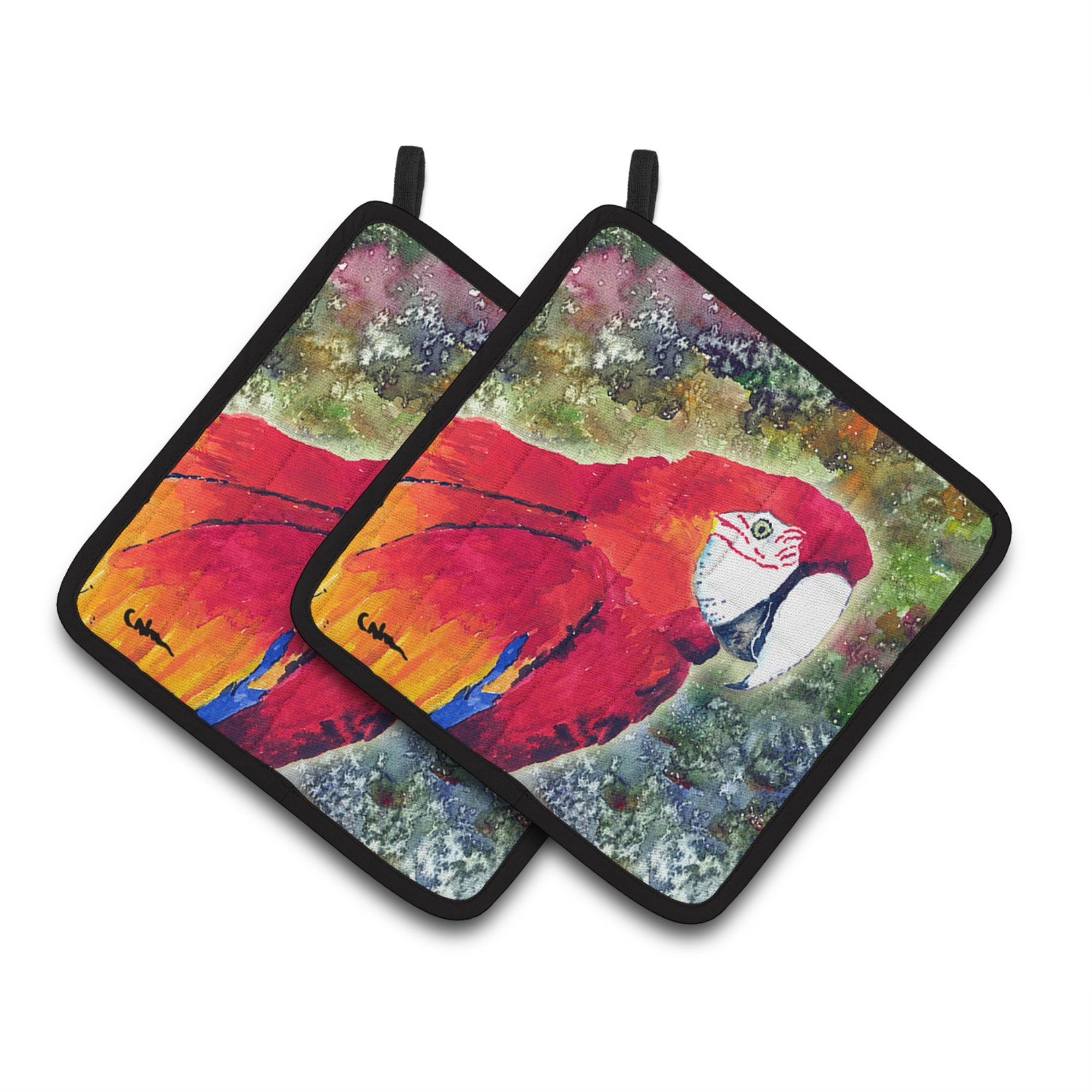 'Caroline'S Treasures Parrot Head Pair Of Pot Holders 8603Pthd, 7.5Hx7.5W, Multicolor''