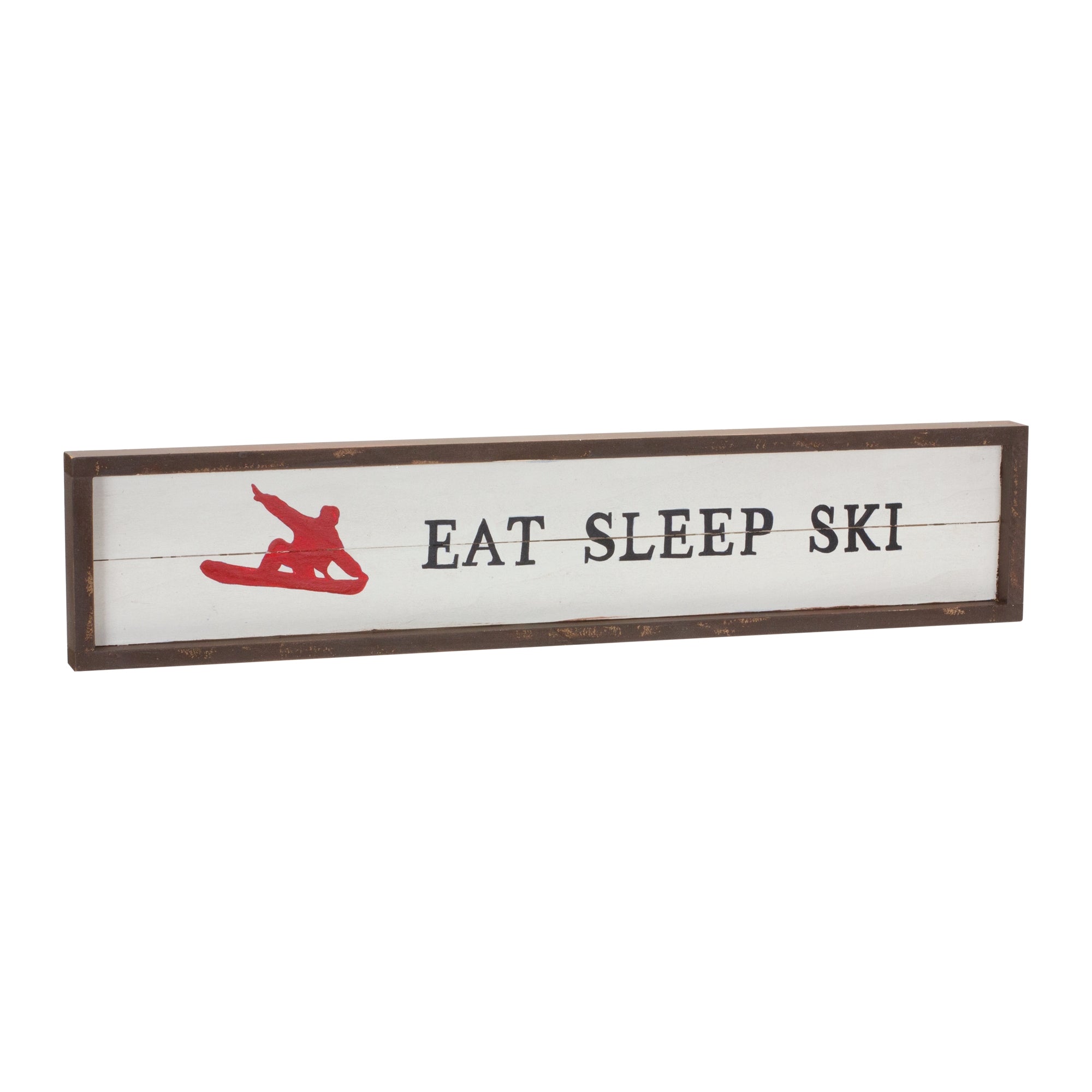 Eat, Sleep, Ski Sign 23L x 5H Wood
