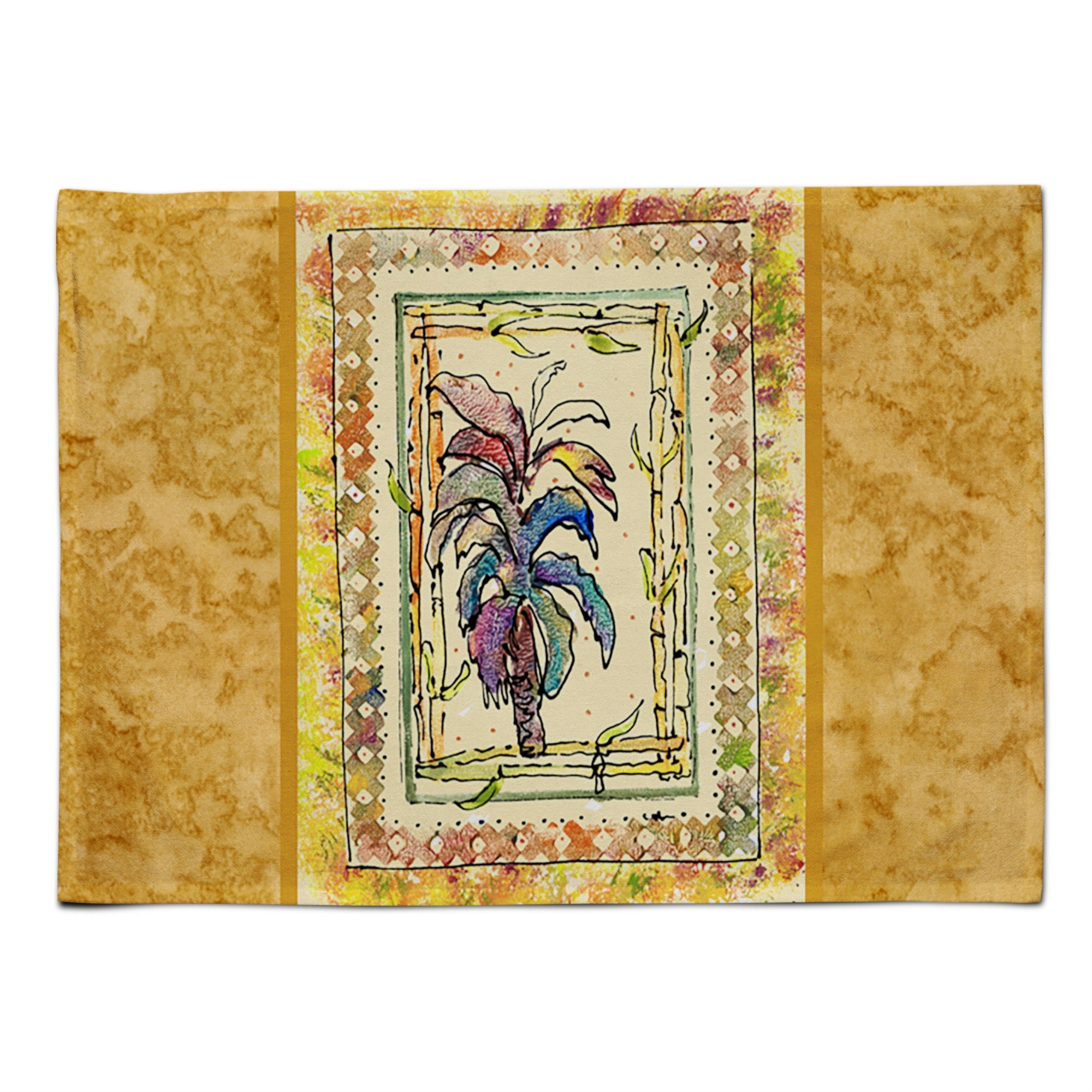 'Caroline'S Treasures 8615Plmt Palm Tree Fabric Placemat, Multicolor''