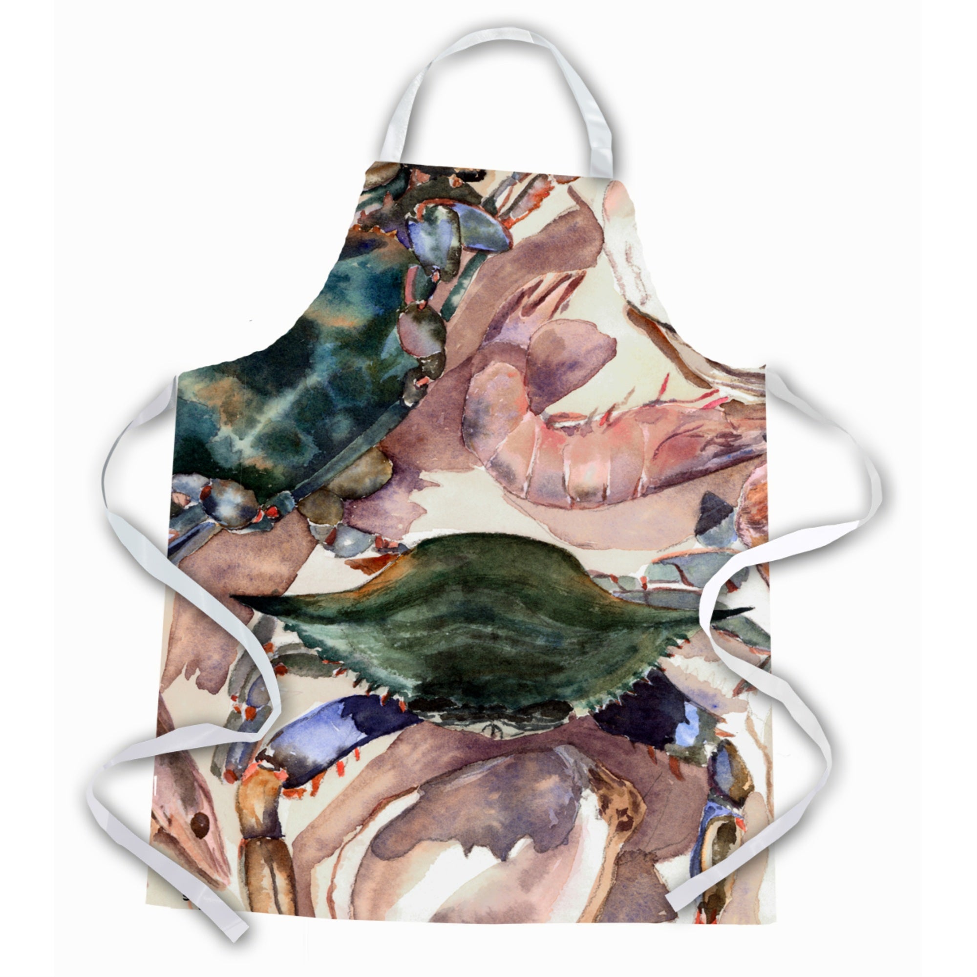 'Caroline'S Treasures 8618Apron Oysters, Shrimp And Crabs Apron, Large, Multicolor''
