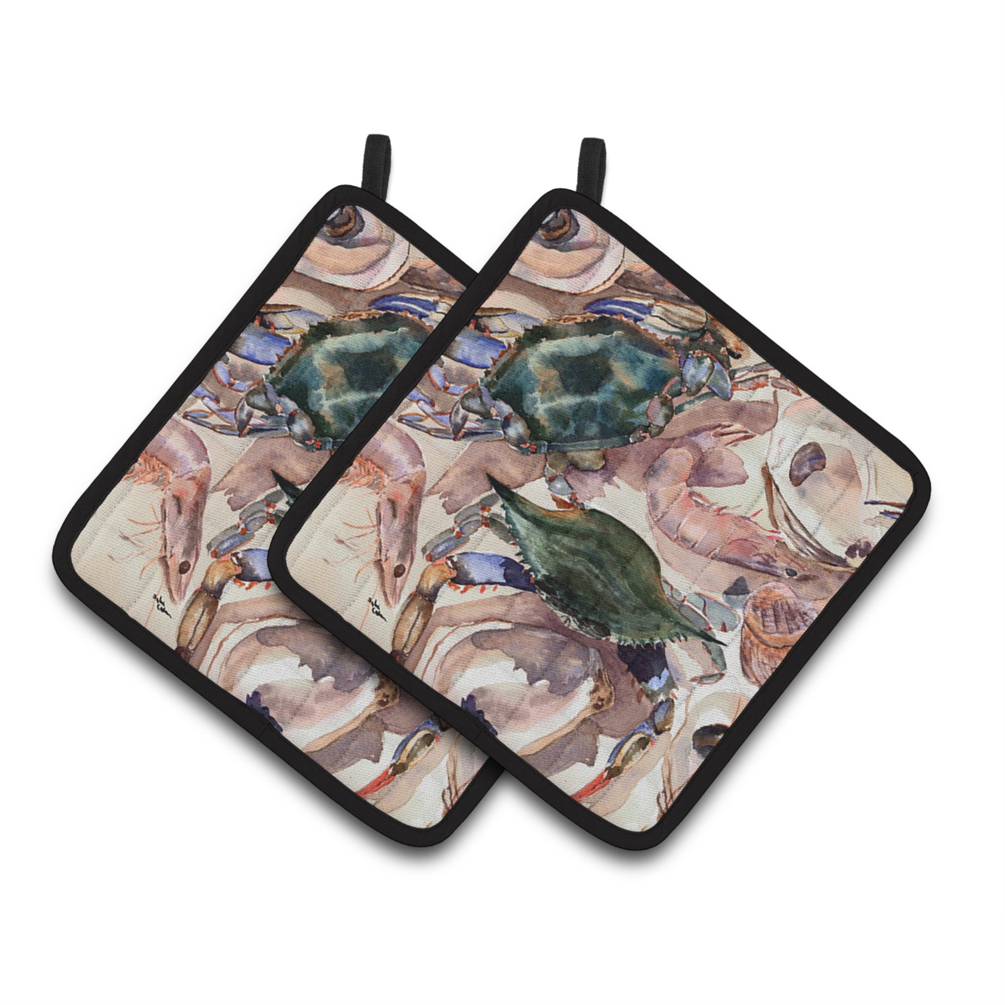 'Caroline'S Treasures Crab Pair Of Pot Holders 8618Pthd, 7.5Hx7.5W, Multicolor''