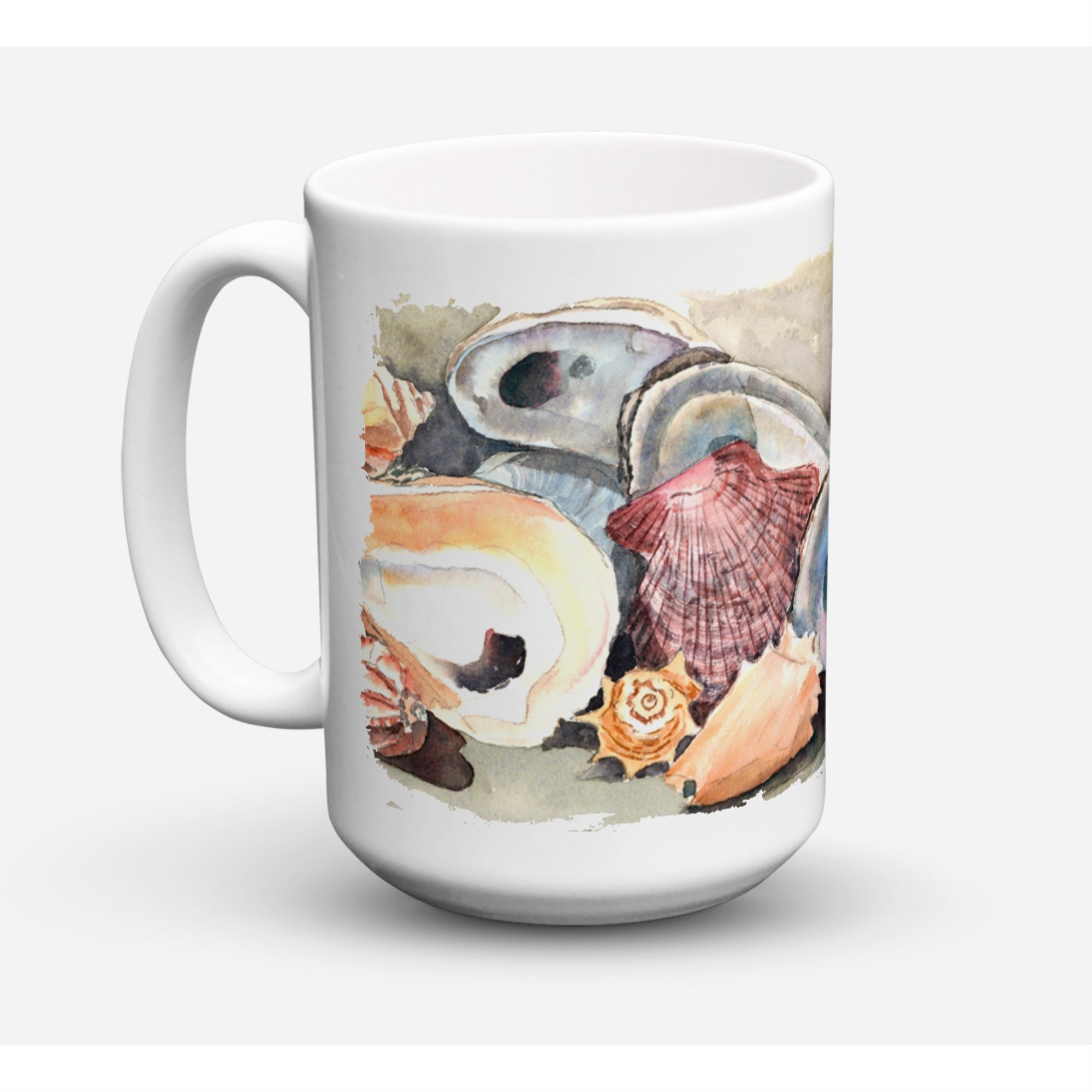 Carolines Treasures 8619CM15 Sea Shells Dishwasher Safe Microwavable Ceramic Coffee Mug 15 oz Multicolor