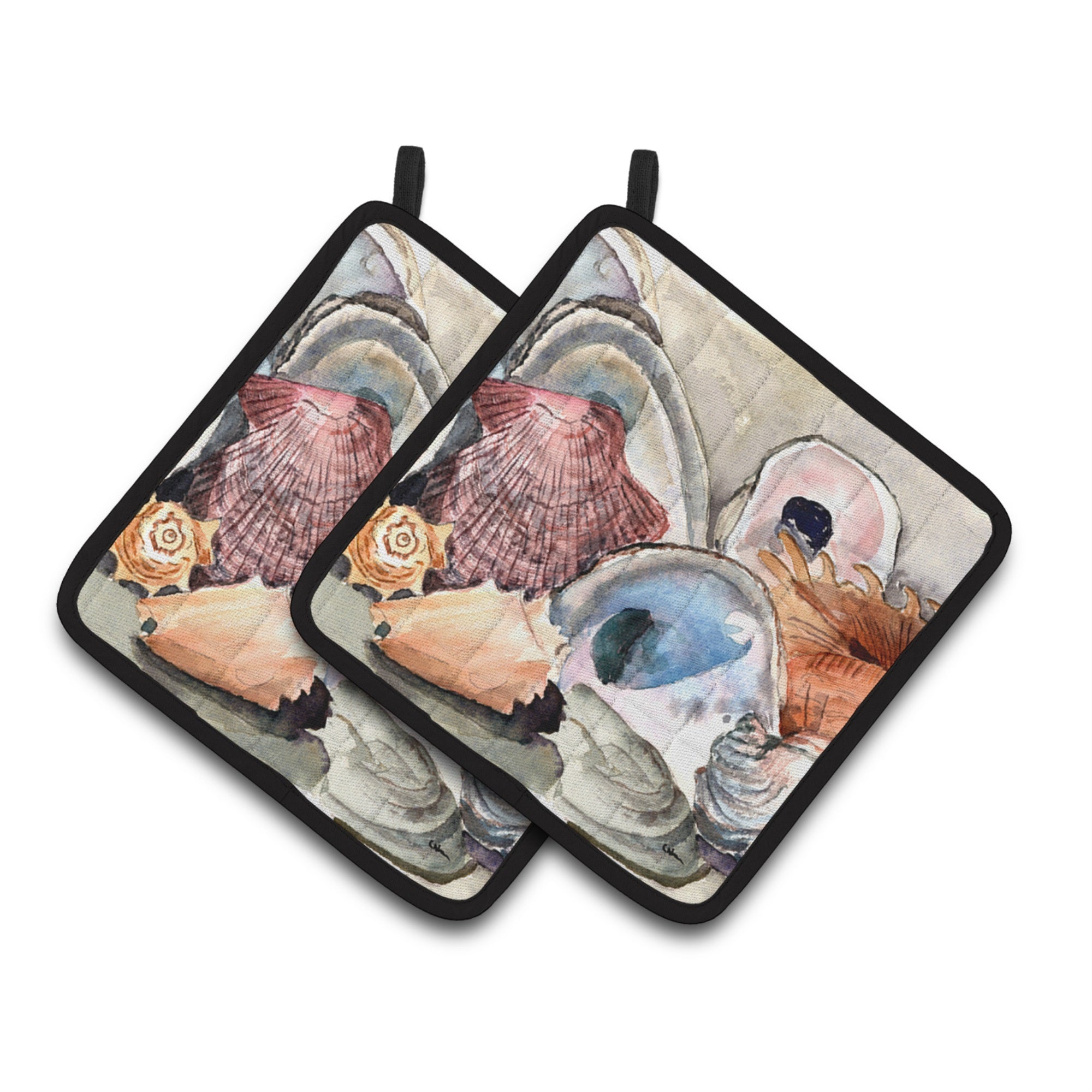 'Caroline'S Treasures 8619Pthd Sea Shells Pot Holders (1 Pair), 7.5'''' X 7.5'''', Multicolor''