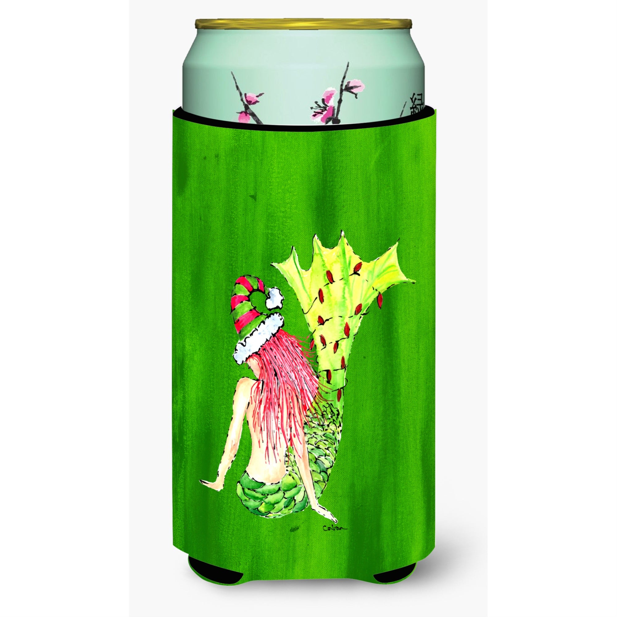 Christmas Mermaid  Tall Boy Beverage Insulator Beverage Insulator Hugger
