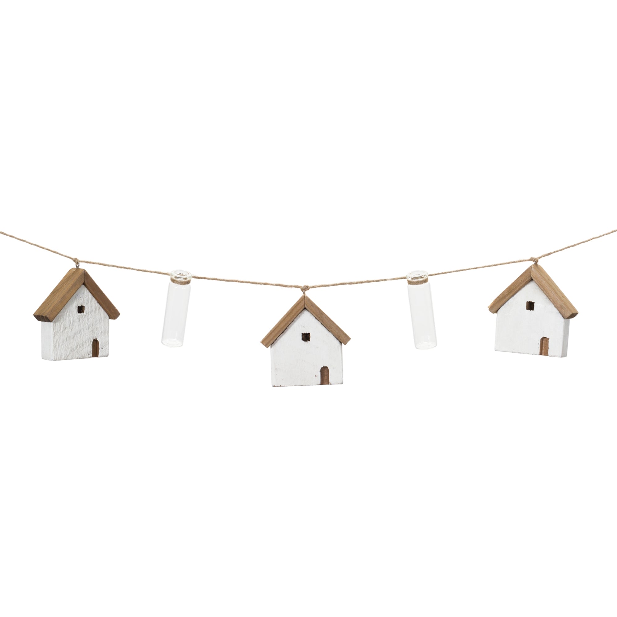 House and Vase Garland (Set of 2) 27L Wood