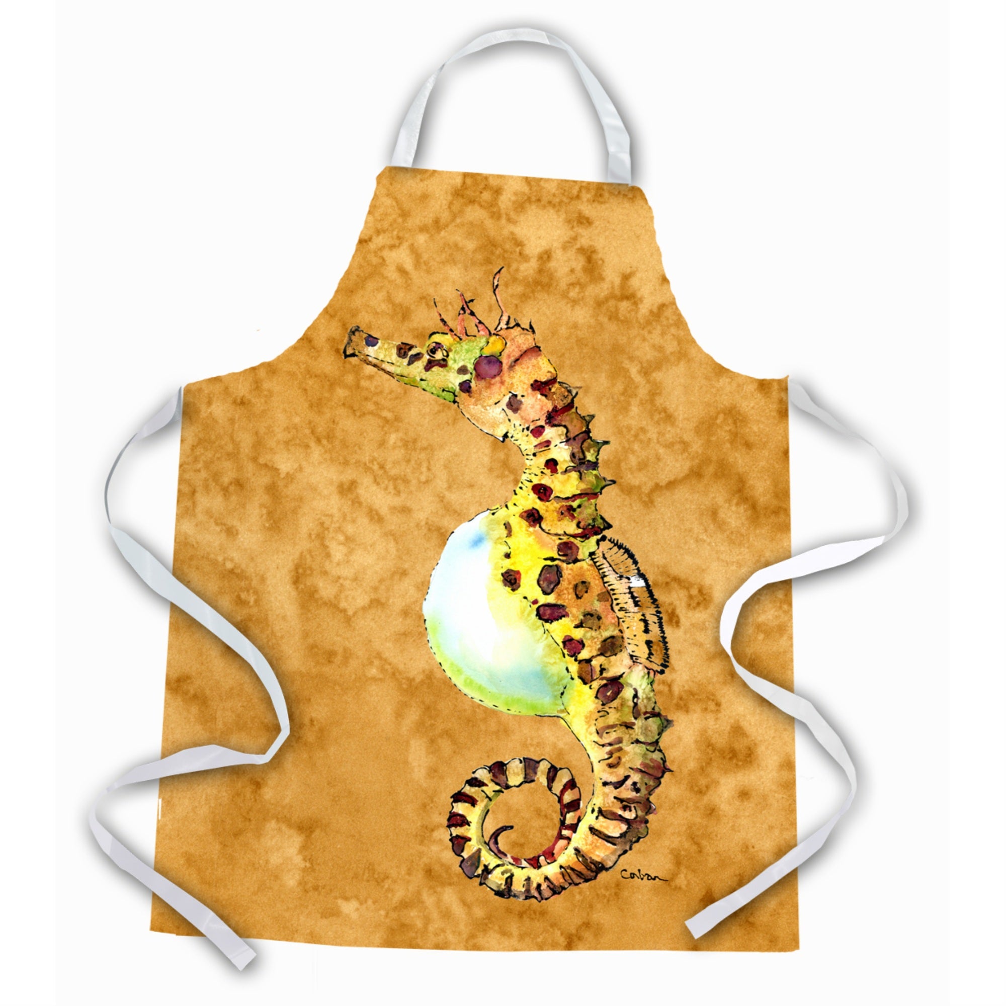 'Caroline'S Treasures 8640Apron Seahorse Apron, Large, Multicolor''