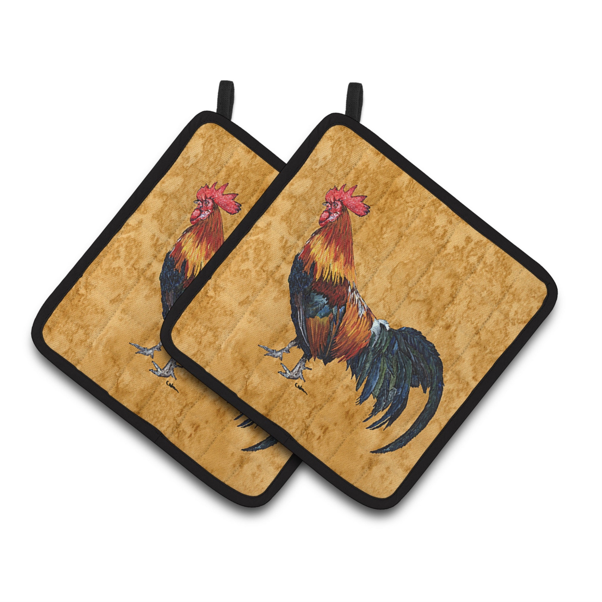 'Caroline'S Treasures Rooster Pair Of Pot Holders 8651Pthd, 7.5Hx7.5W, Multicolor''