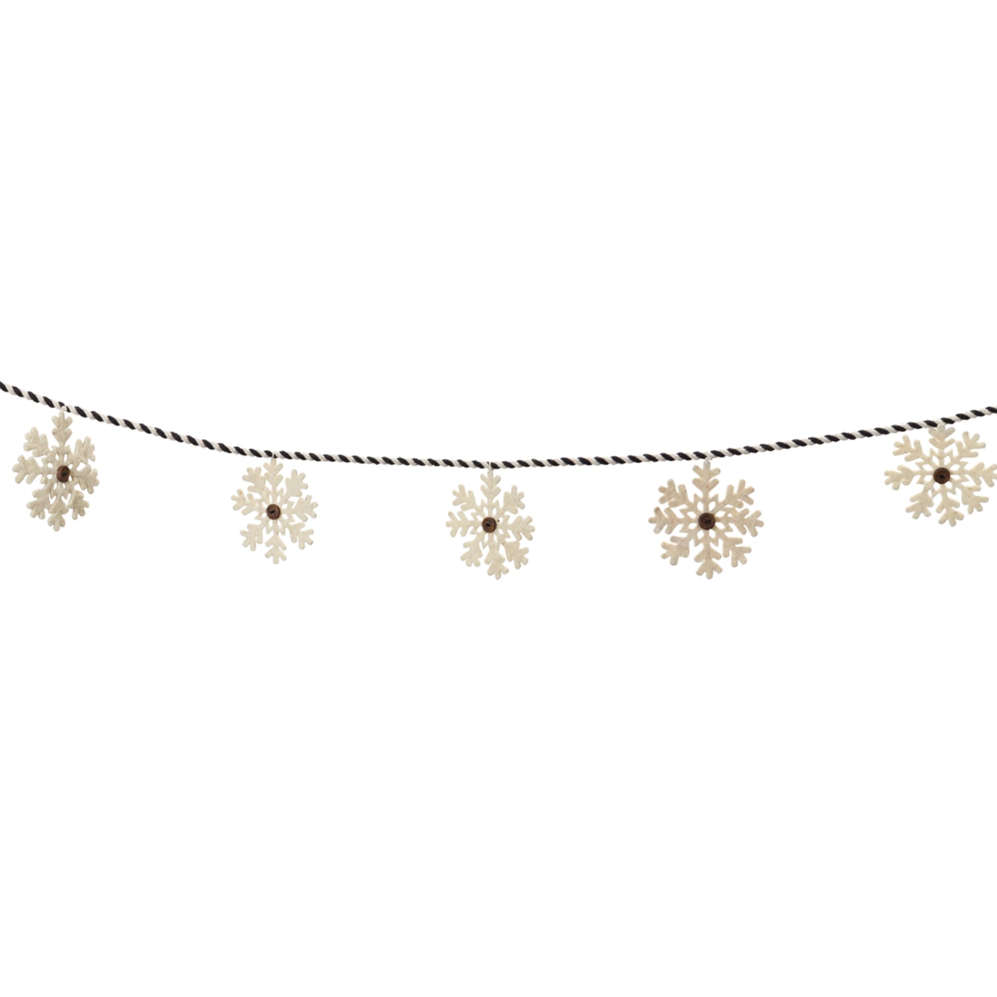 Snowflake Garland (Set of 2) 5.5L Cotton/Wool
