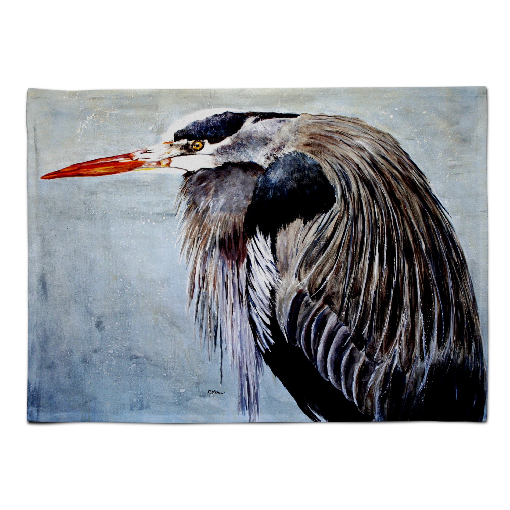 'Caroline'S Treasures 8652Plmt Blue Heron Fabric Placemat, Multicolor''