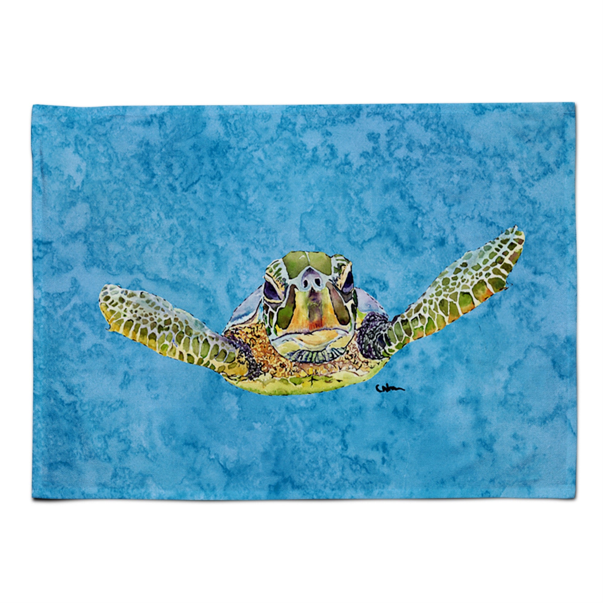 'Caroline'S Treasures 8653Plmt Turtle Coming At You Fabric Placemat, Multicolor''