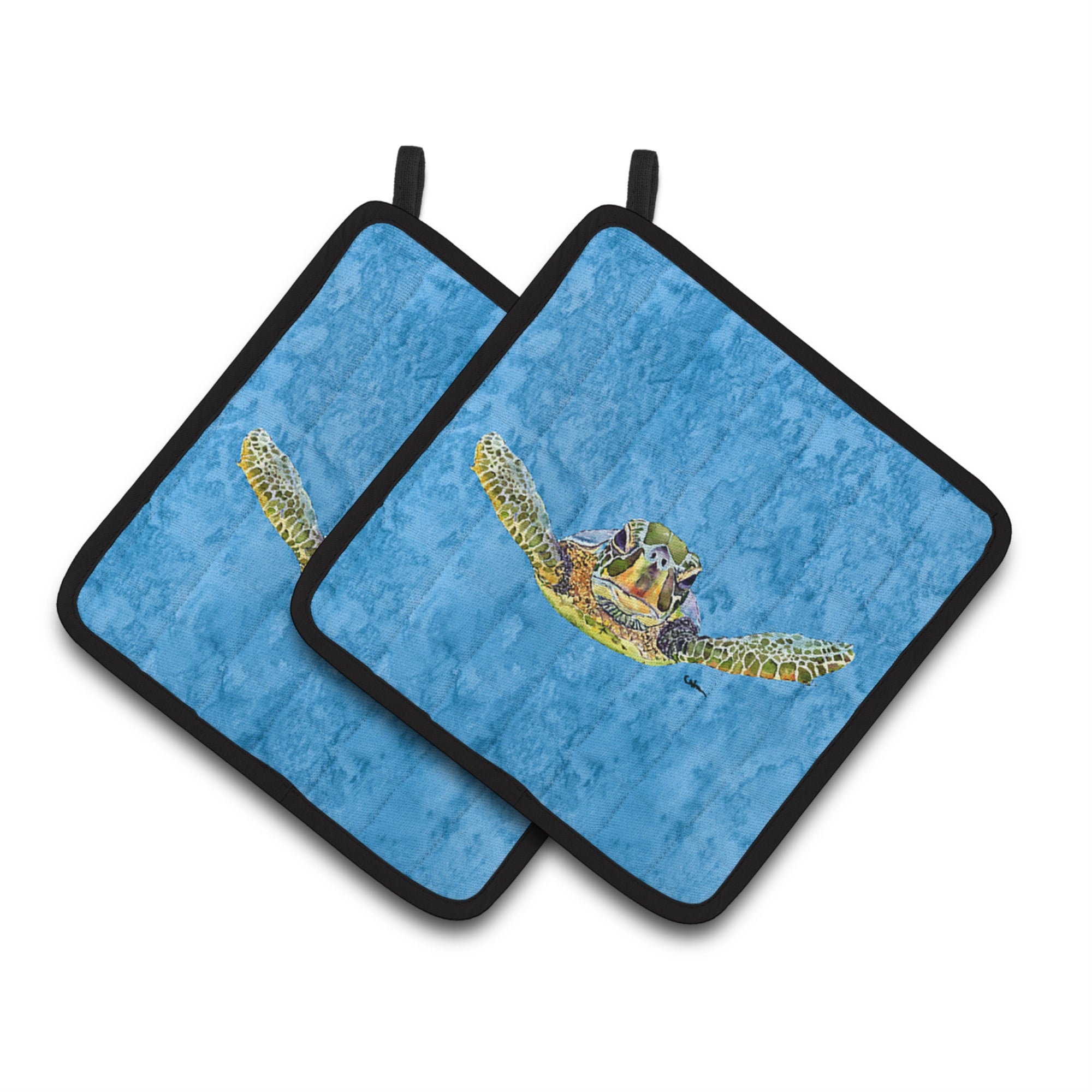 'Caroline'S Treasures Turtle Pair Of Pot Holders 8653Pthd, 7.5Hx7.5W, Multicolor''