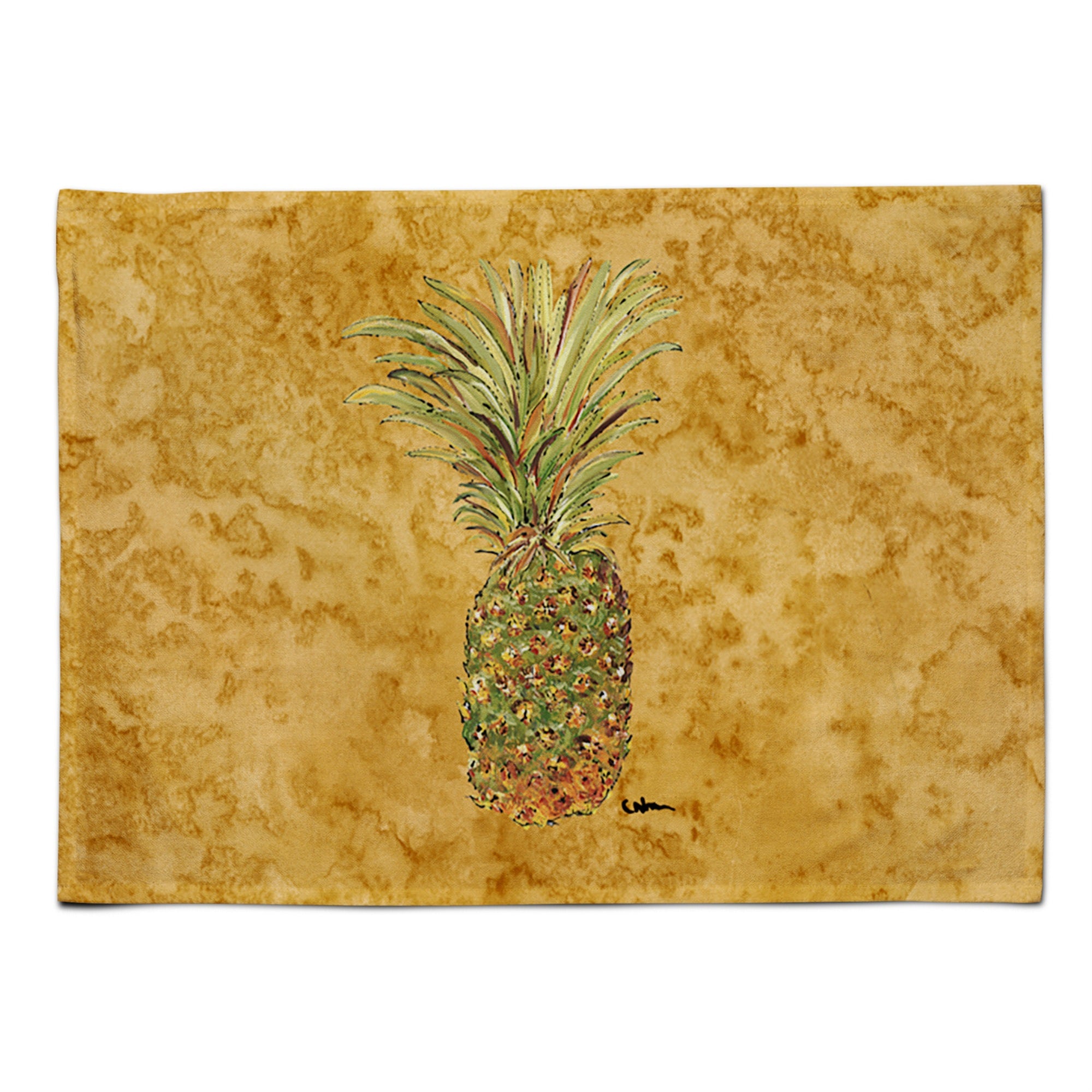 'Caroline'S Treasures 8654Plmt Pineapple Fabric Placemat, Multicolor''
