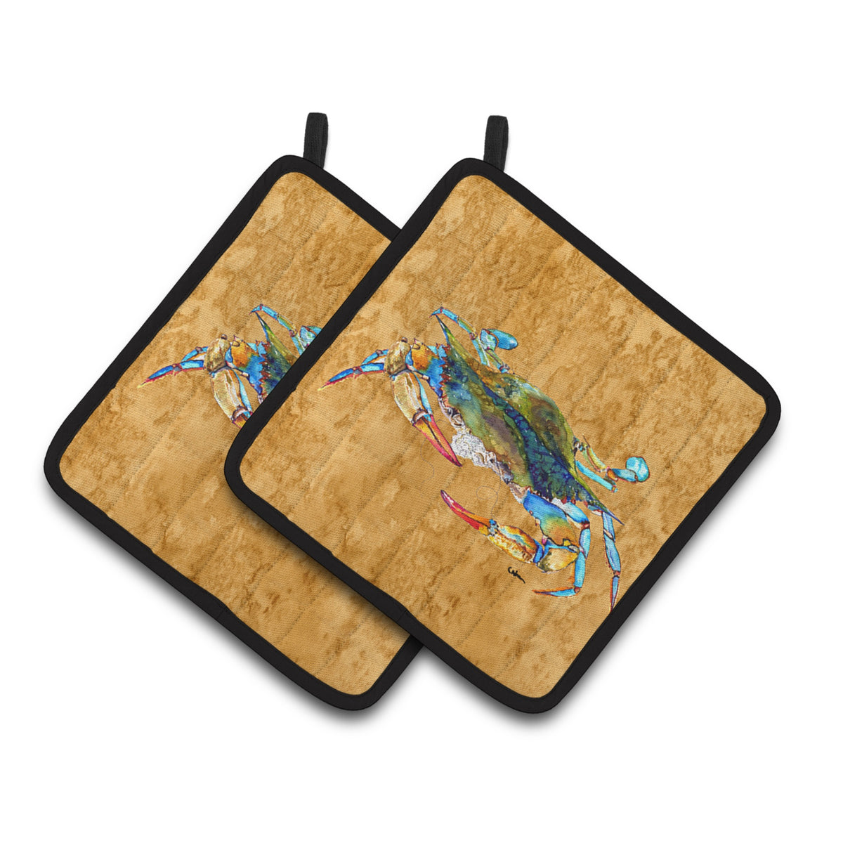 'Caroline'S Treasures 8655Pthd Crab Pot Holders (1 Pair), 7.5'''' X 7.5'''', Multicolor''