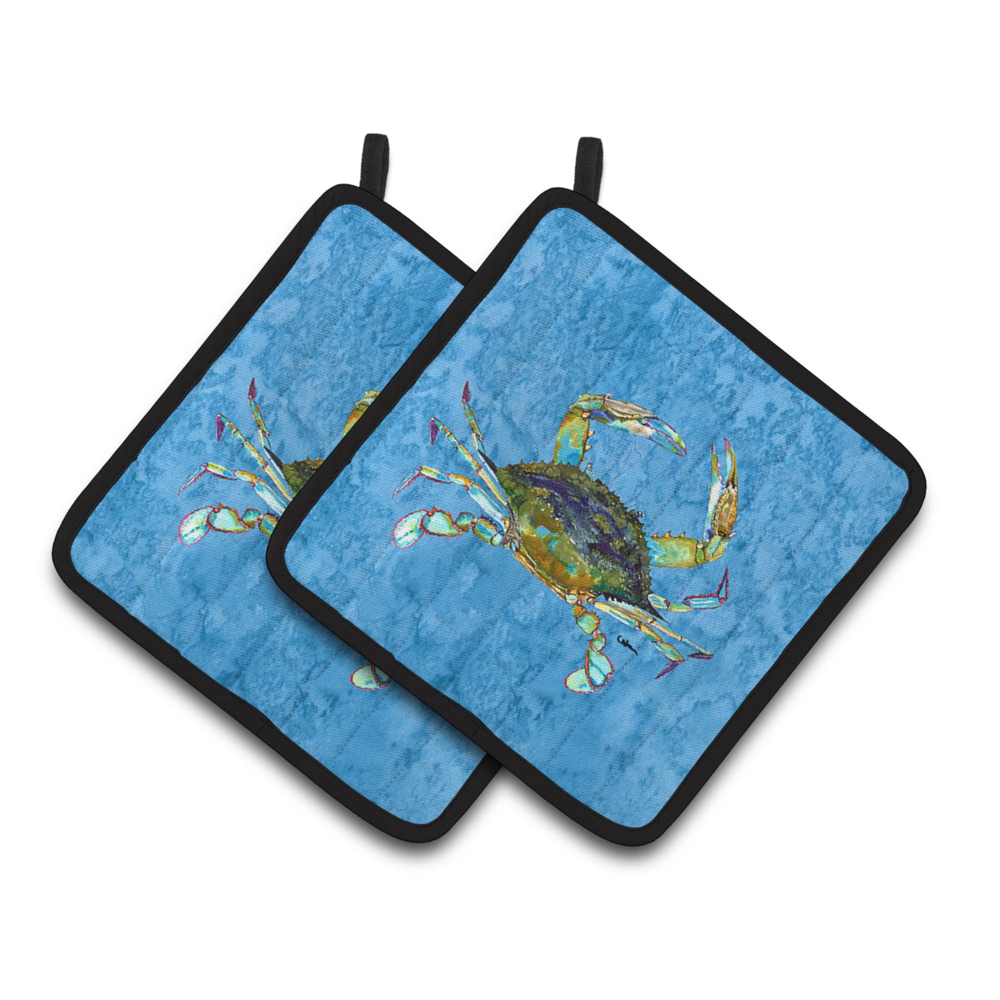 'Caroline'S Treasures 8656Pthd Crab Pot Holders (1 Pair), 7.5'''' X 7.5'''', Multicolor''