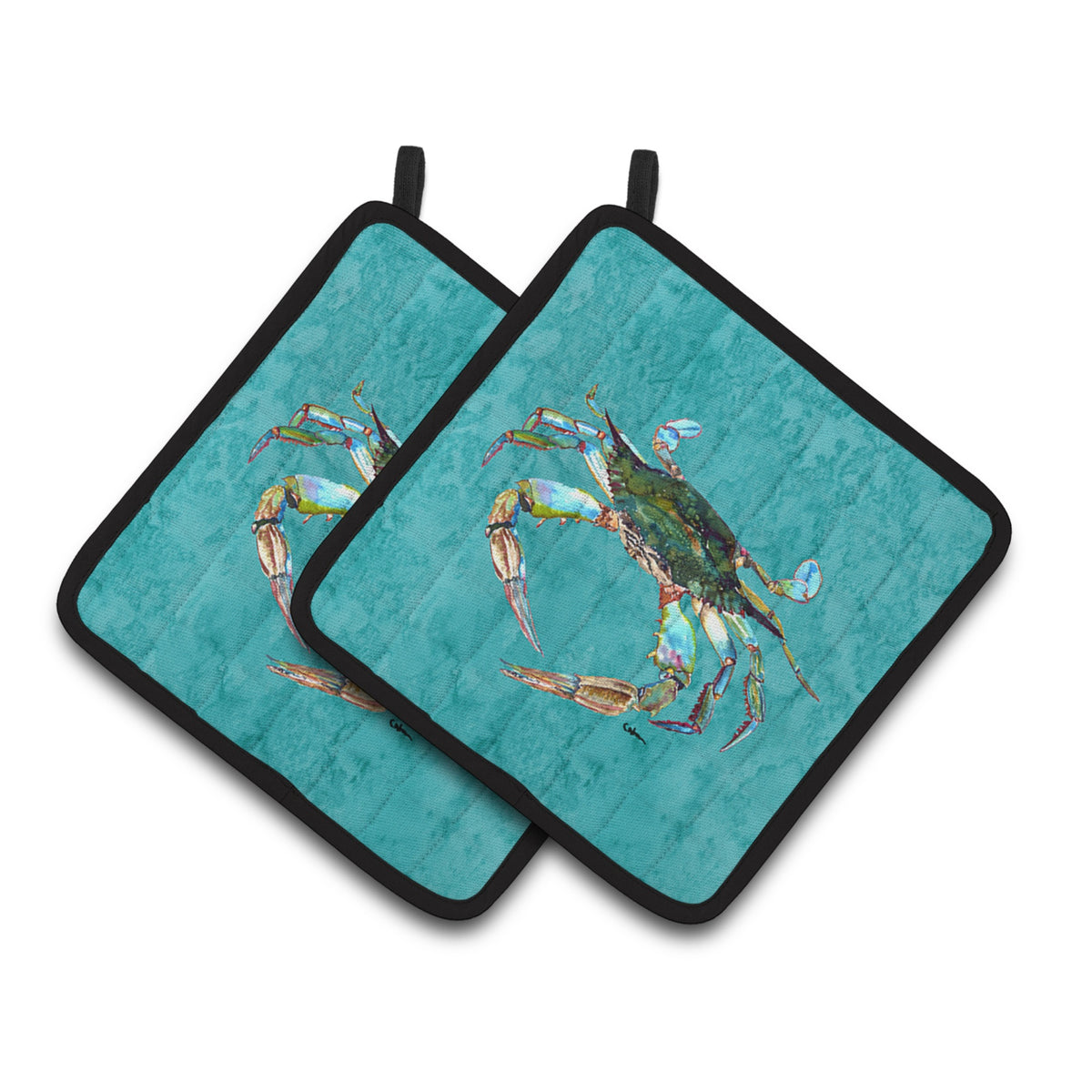 'Caroline'S Treasures Crab Pair Of Pot Holders 8657Pthd, 7.5Hx7.5W, Multicolor''