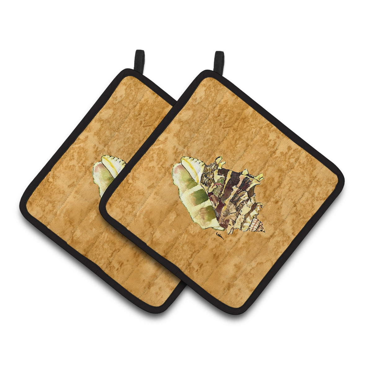 'Caroline'S Treasures Shell Pair Of Pot Holders 8658Pthd, 7.5Hx7.5W, Multicolor''