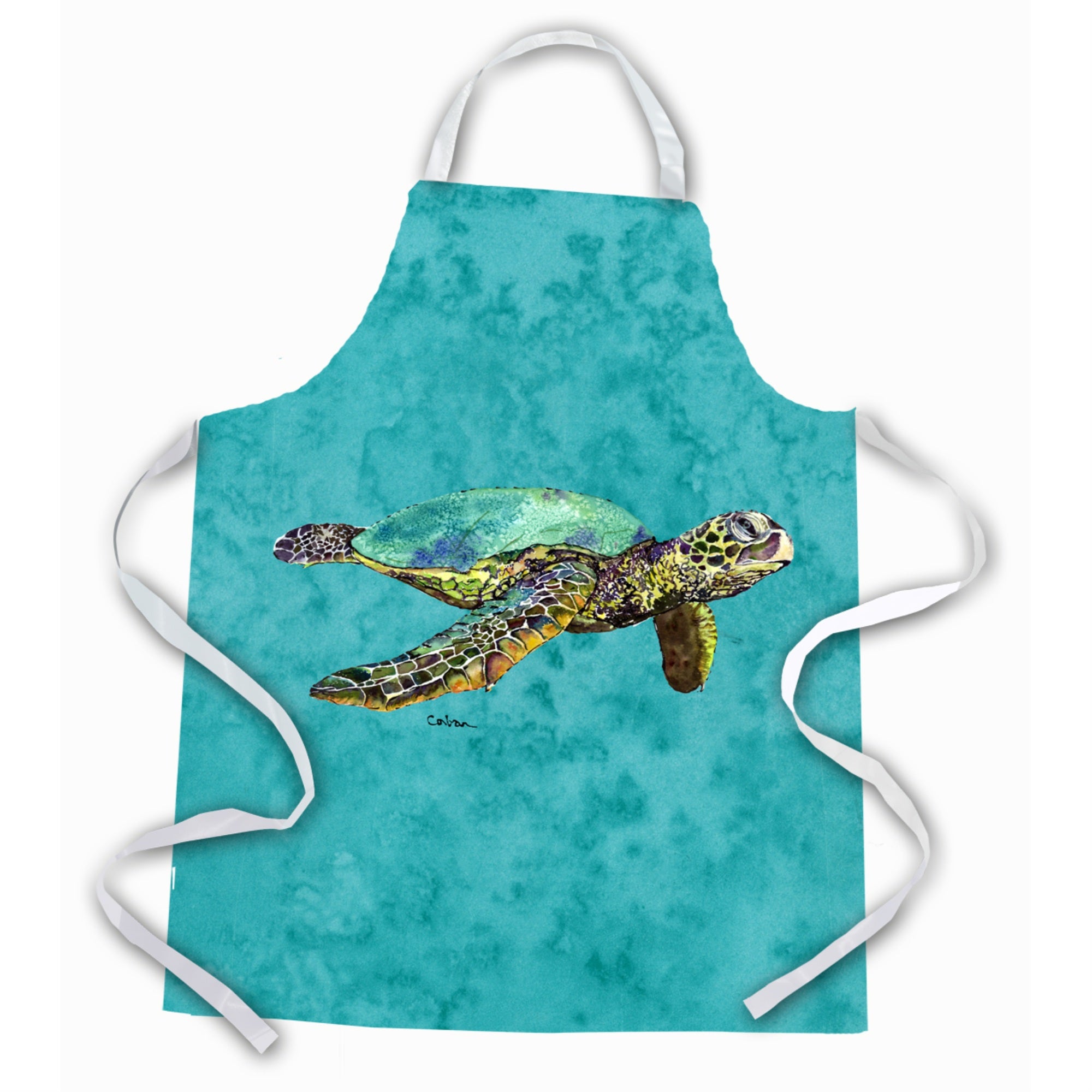 'Caroline'S Treasures 8659Apron Turtle Swimming Apron, Large, Multicolor''