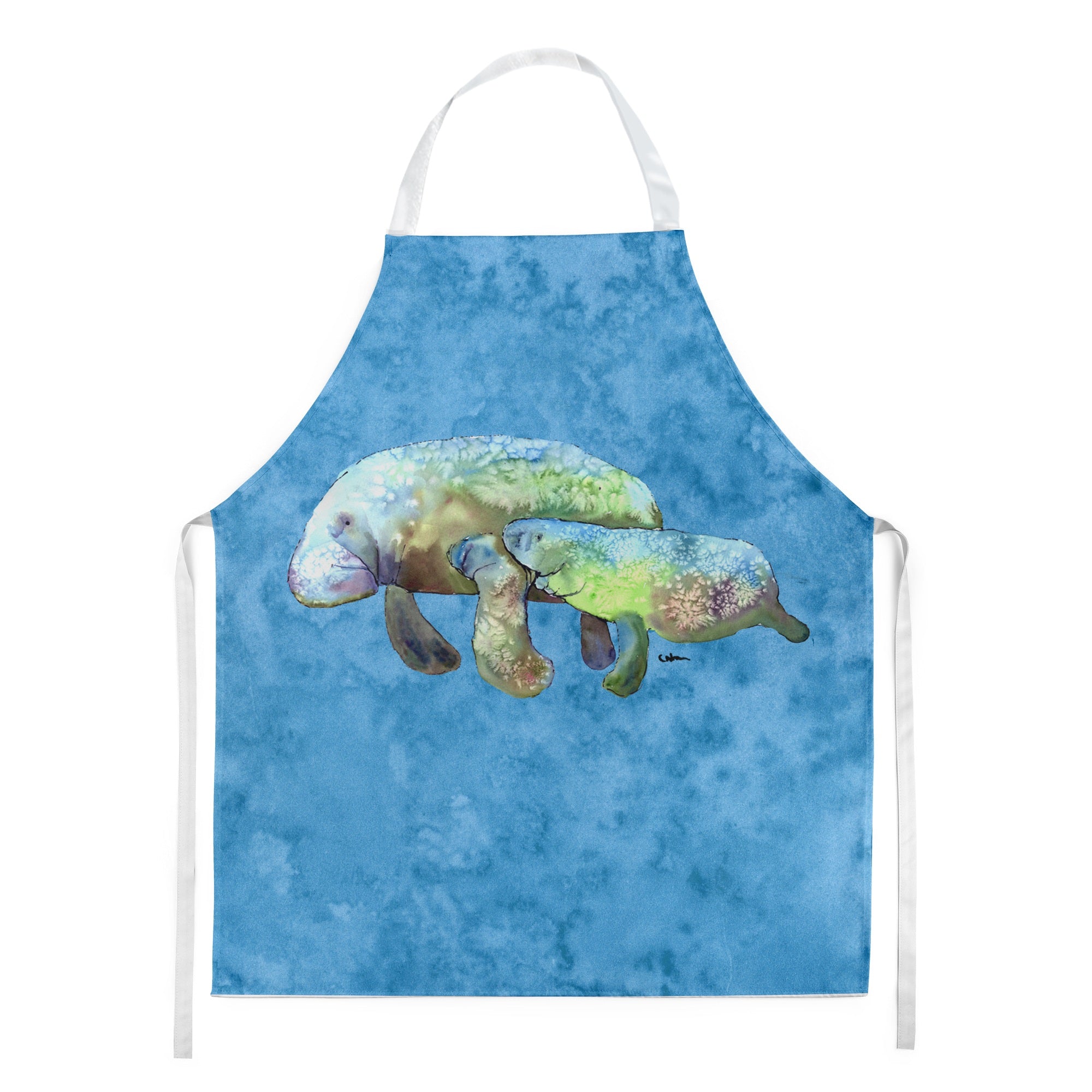 'Caroline'S Treasures 8660Apron Manatee Apron, Large, Multicolor''
