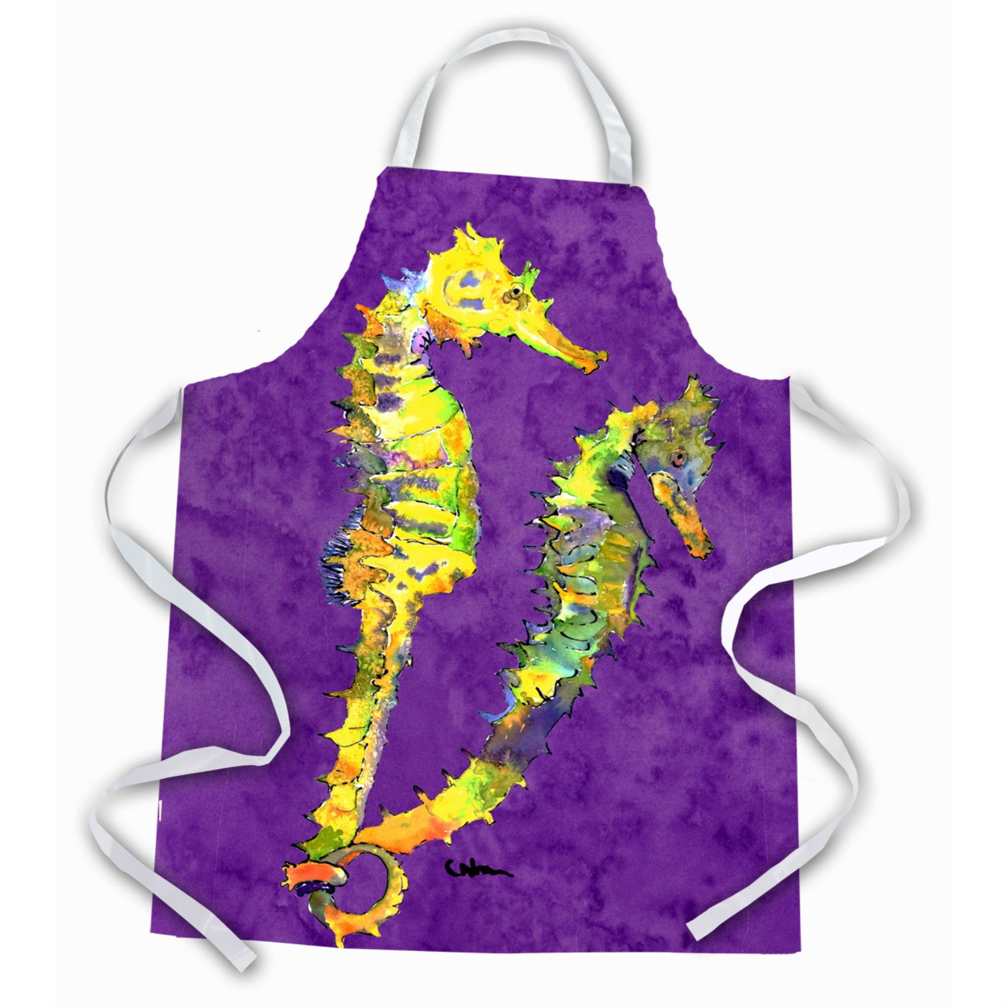 'Caroline'S Treasures 8661Apron Seahorse Apron, Large, Multicolor''