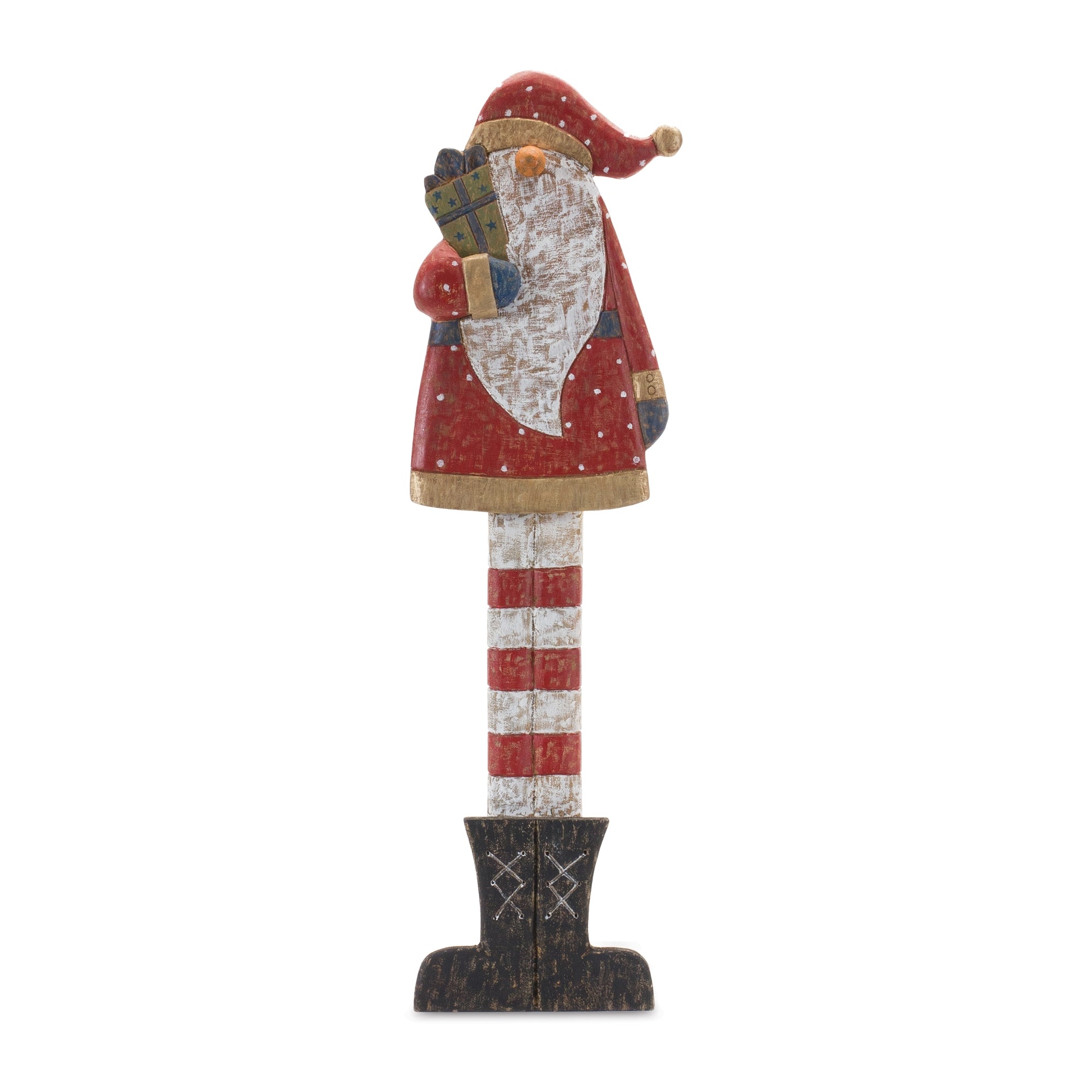 Santa w/Package 30H Wood