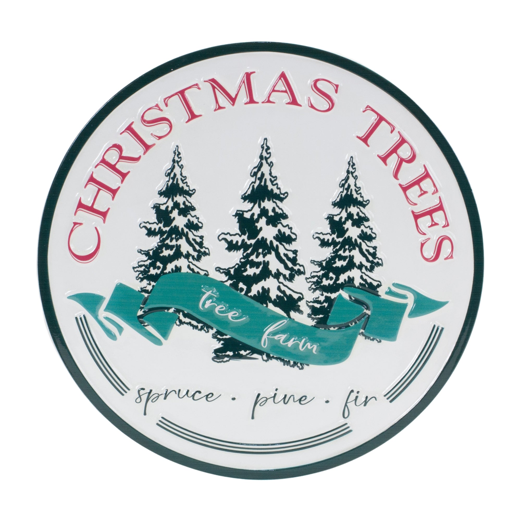 Christmas Tree Sign 14D Metal