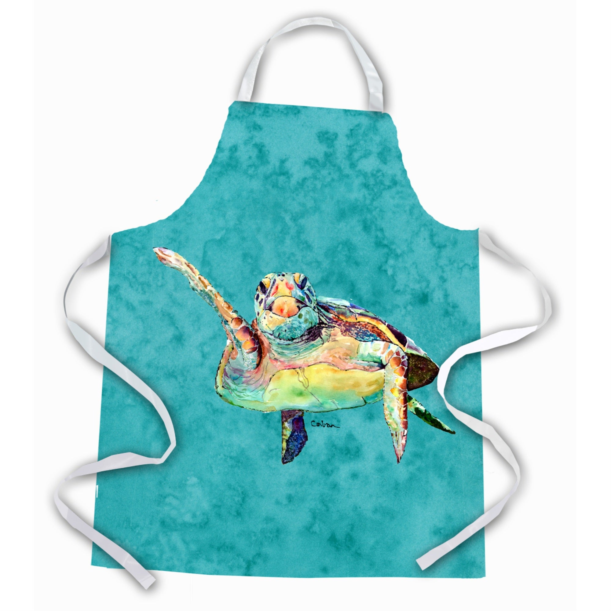 'Caroline'S Treasures 8672Apron Turtle Hi Five Apron, Large, Multicolor''