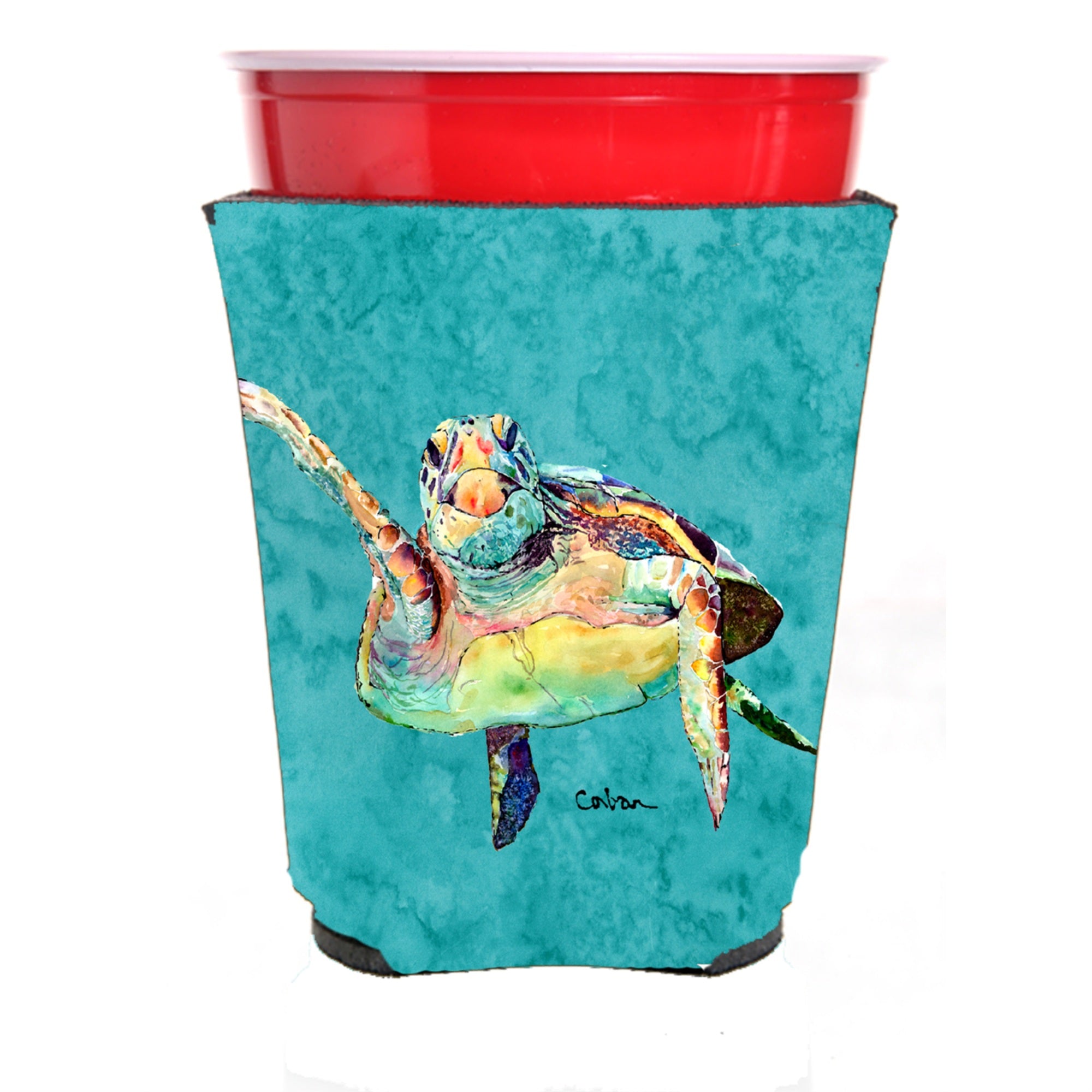 Turtle Hi Five Red Solo Cup Beverage Insulator Hugger