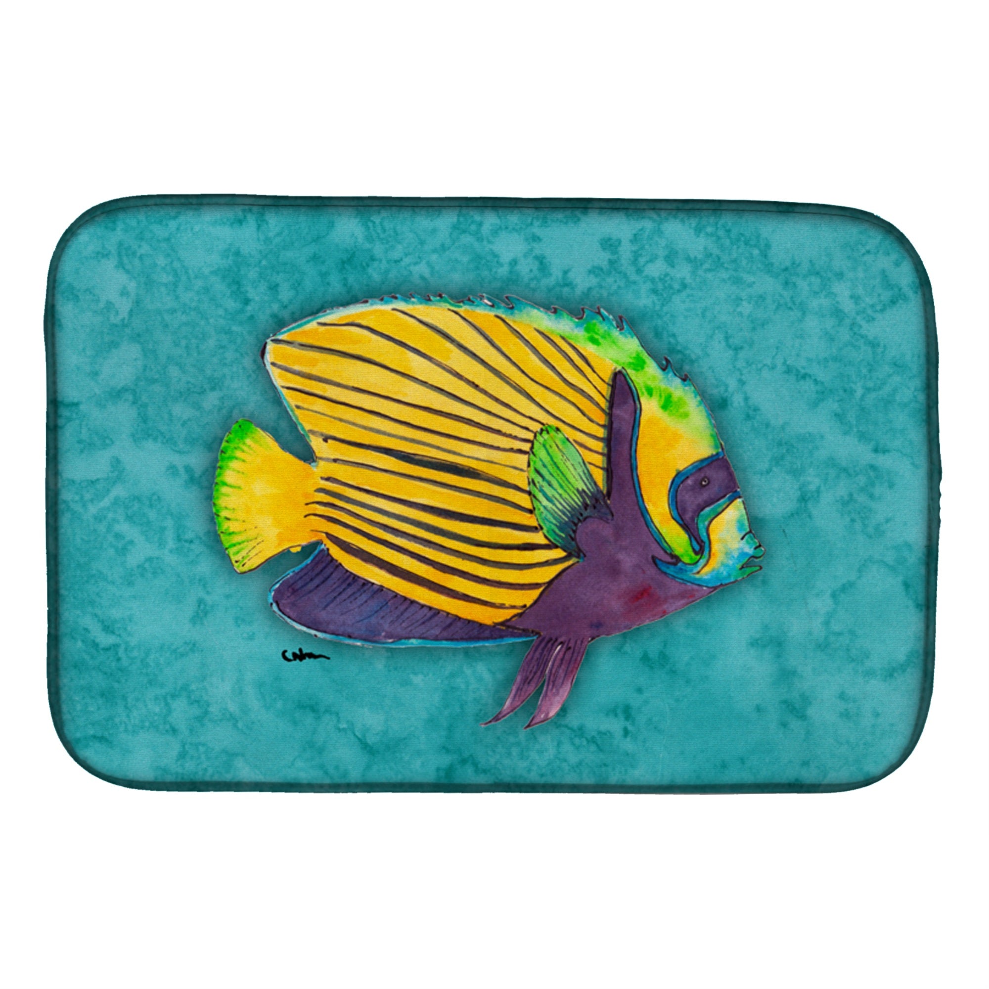 Carolines Treasures Tropical Fish Dish Drying Mat 14 x 21 Multicolor