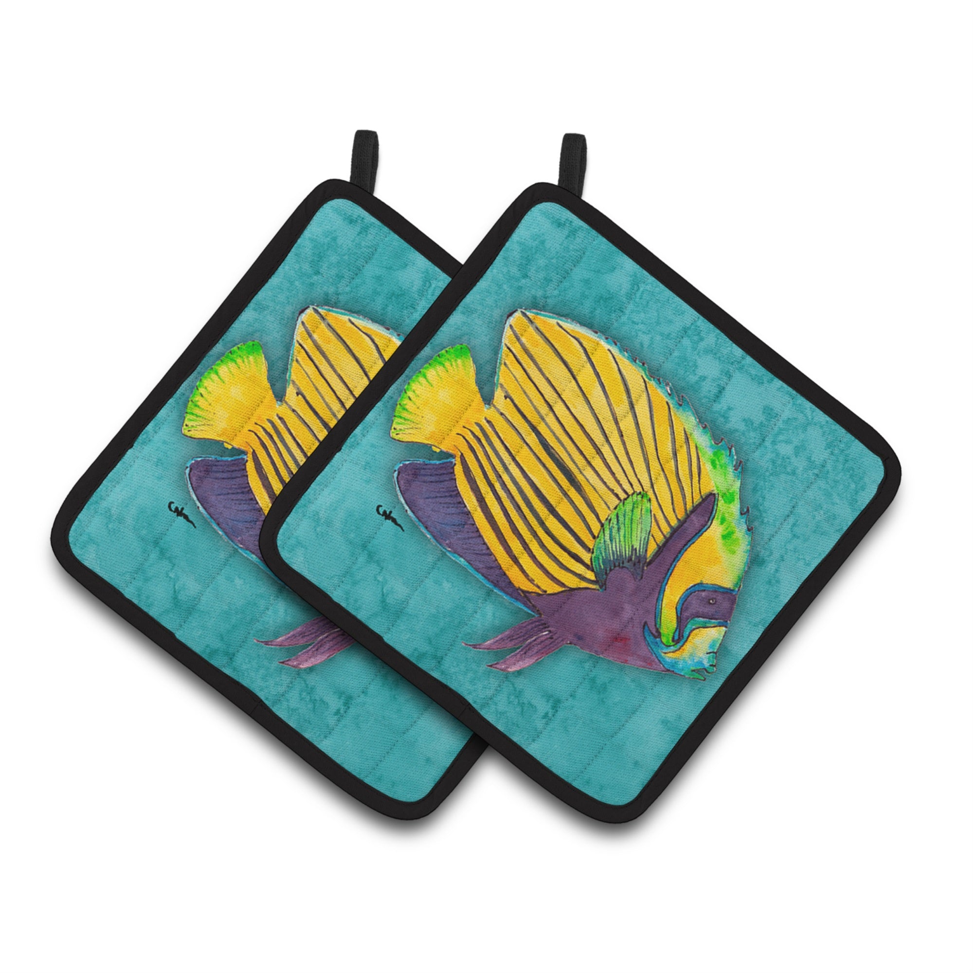'Caroline'S Treasures Tropical Fish Pair Of Pot Holders 8674Pthd, 7.5Hx7.5W, Multicolor''