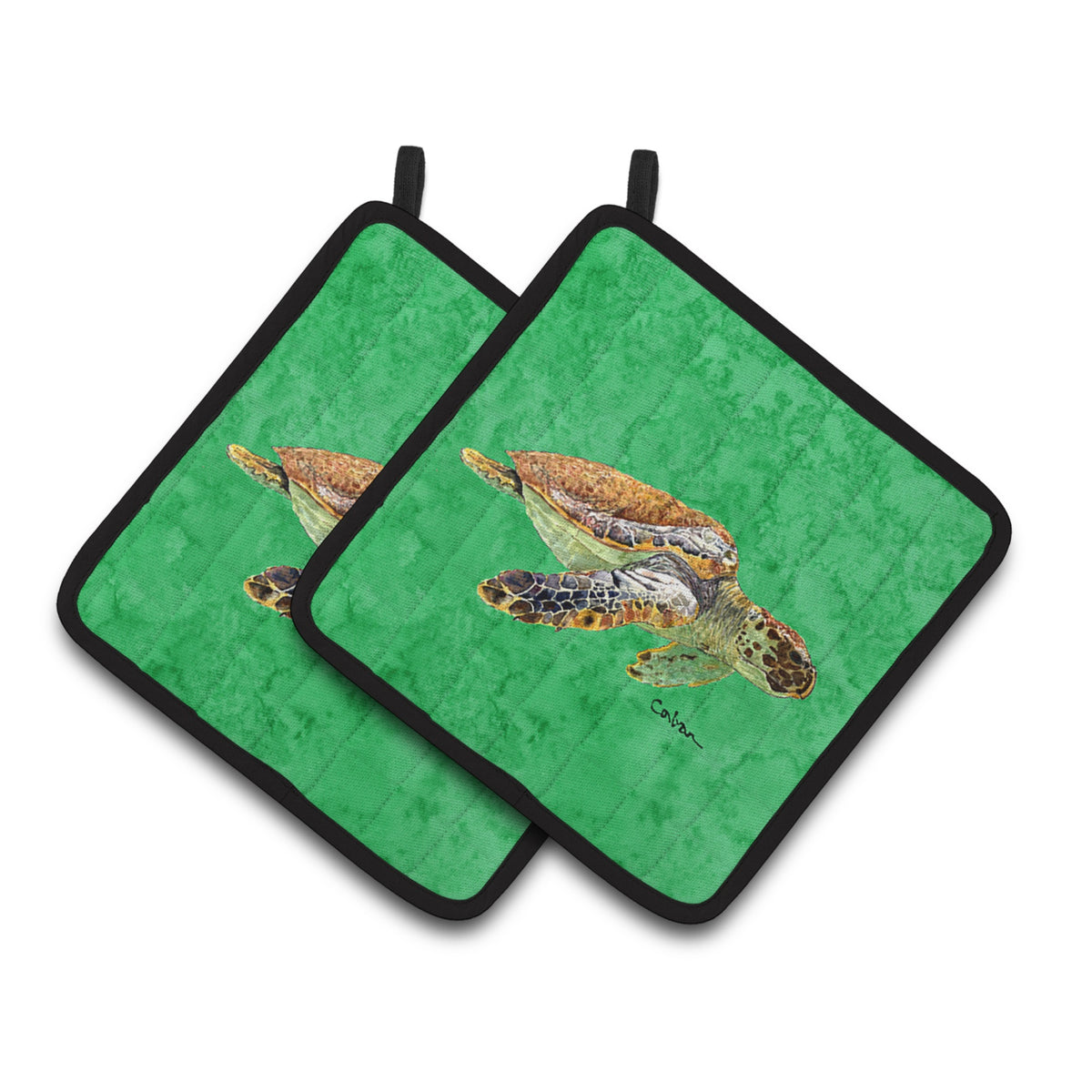 'Caroline'S Treasures 8675Pthd Turtle Pot Holders (1 Pair), 7.5'''' X 7.5'''', Multicolor''