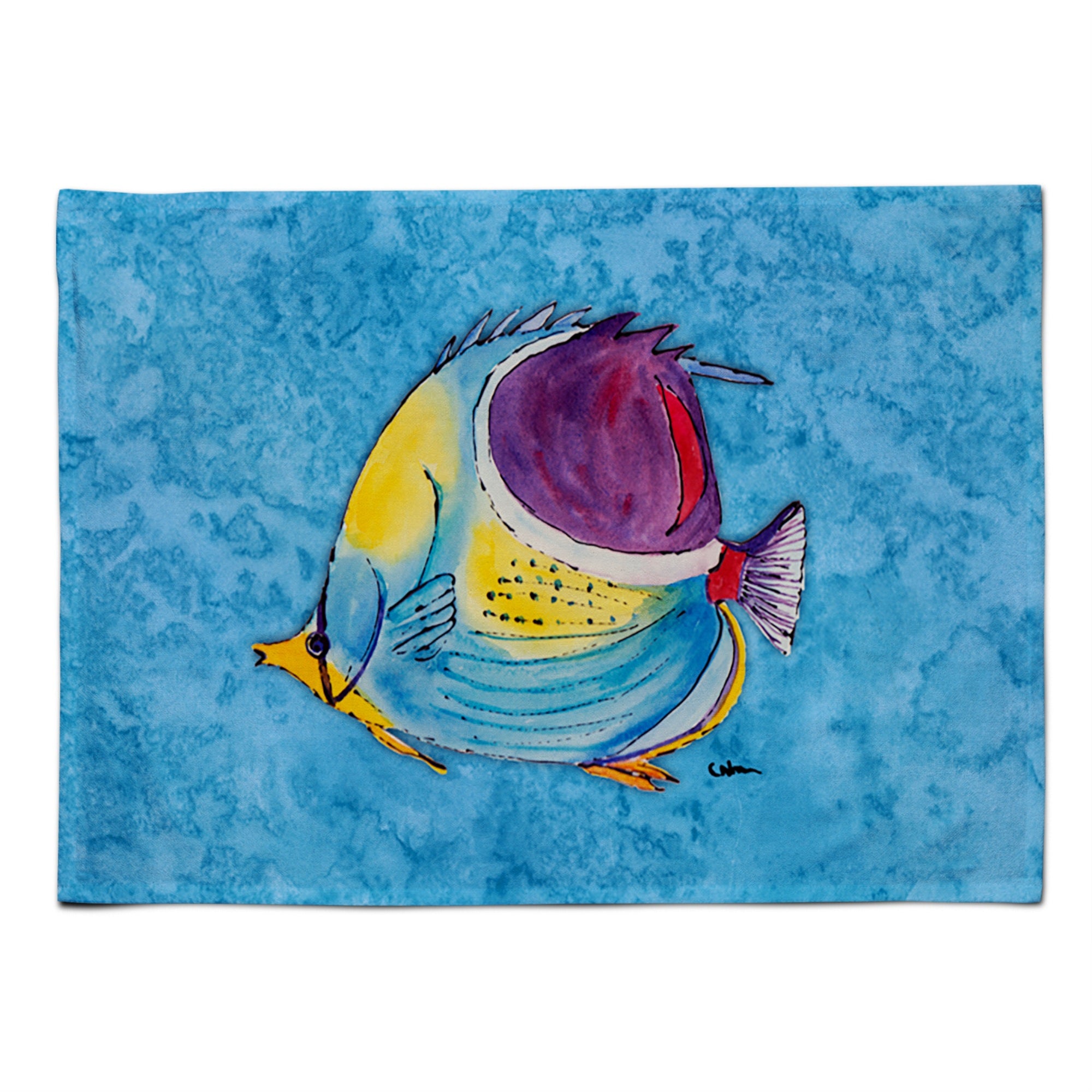 'Caroline'S Treasures 8676Plmt Fish Tropical Fabric Placemat, Multicolor''