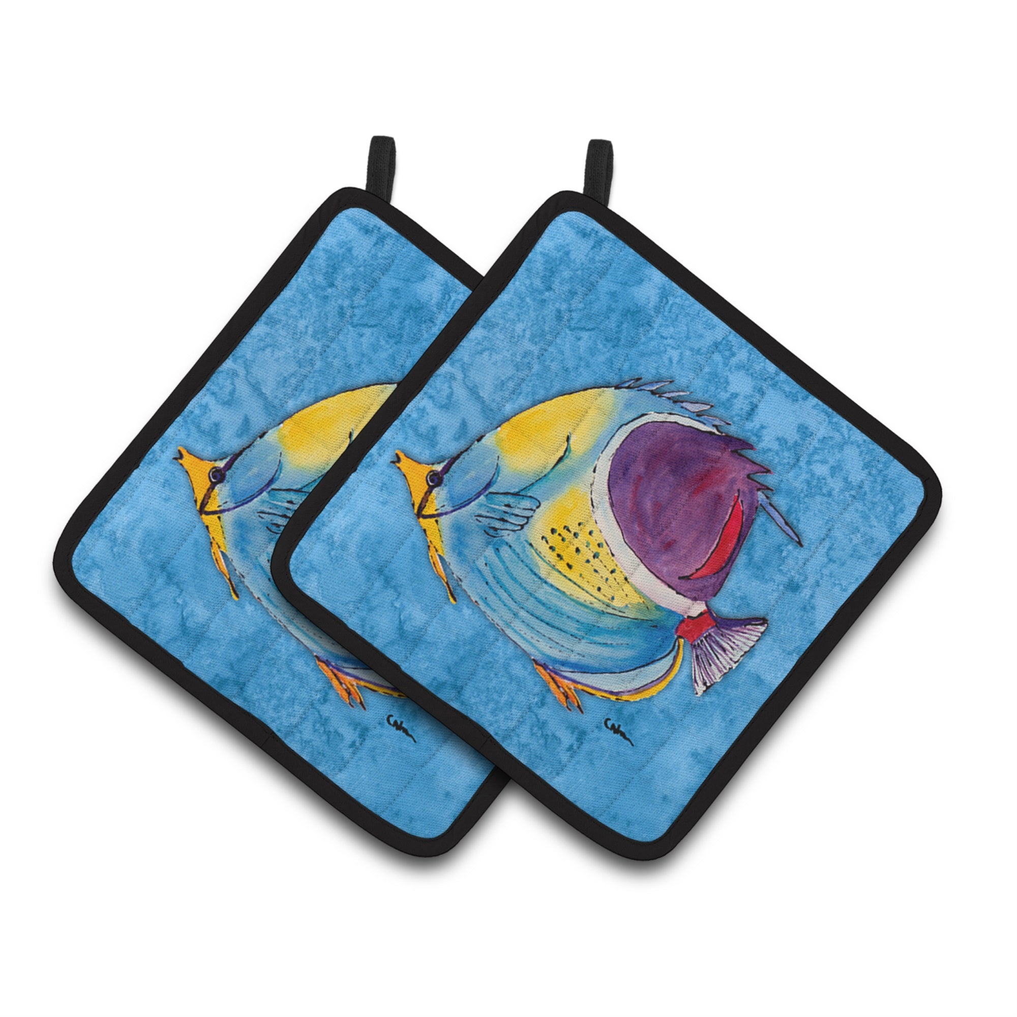 'Caroline'S Treasures Tropical Fish Pair Of Pot Holders 8676Pthd, 7.5Hx7.5W, Multicolor''